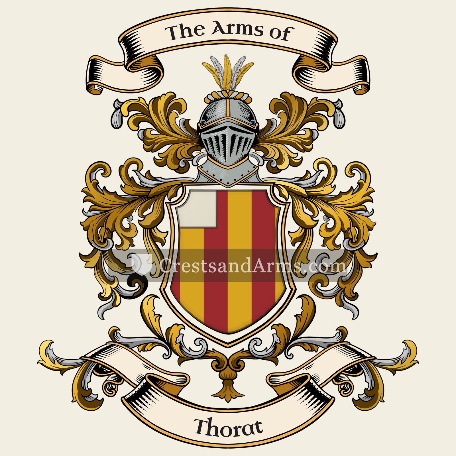 The Thorat coat of arms, drawn from the recorded blazon