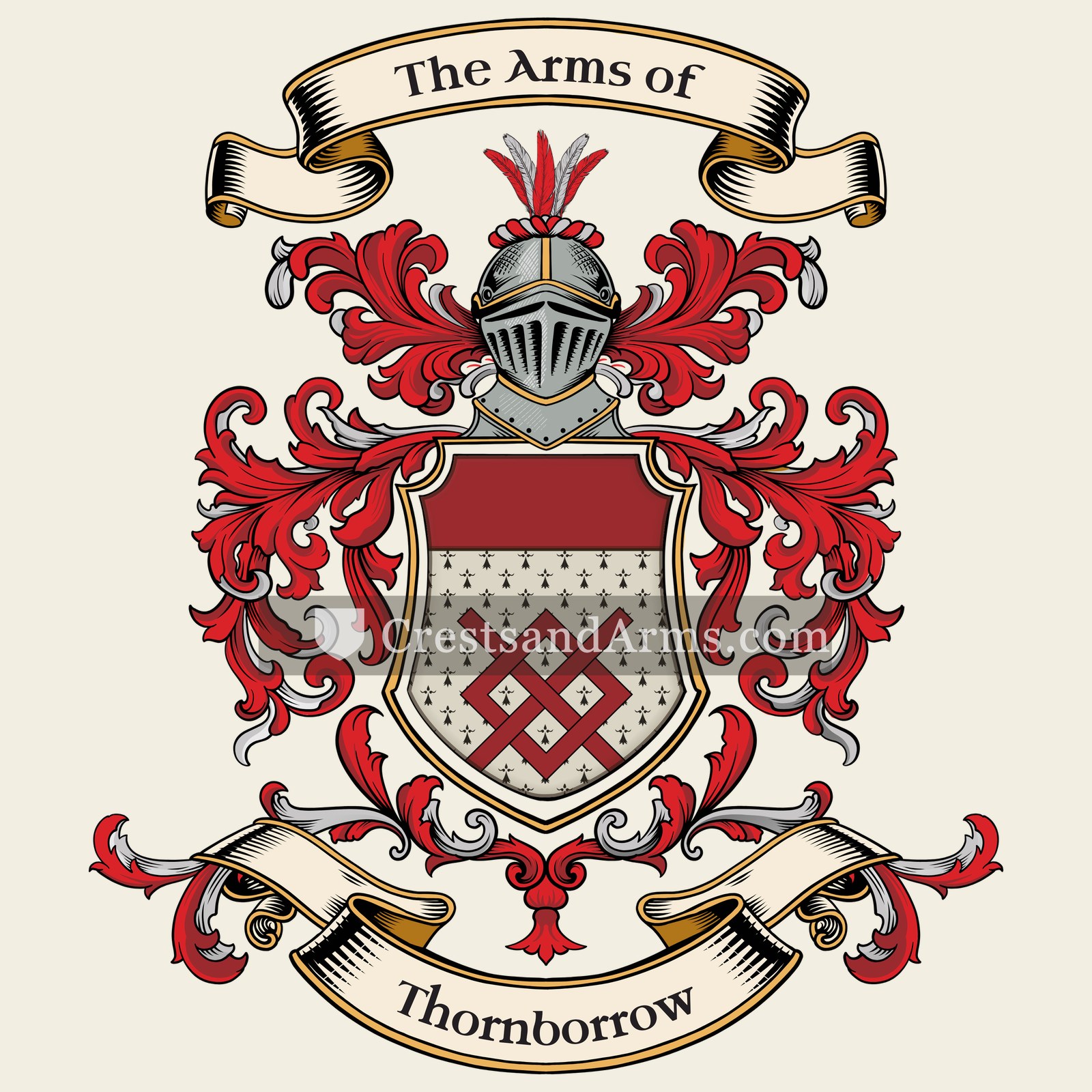 The Thornborrow coat of arms, drawn from the recorded blazon