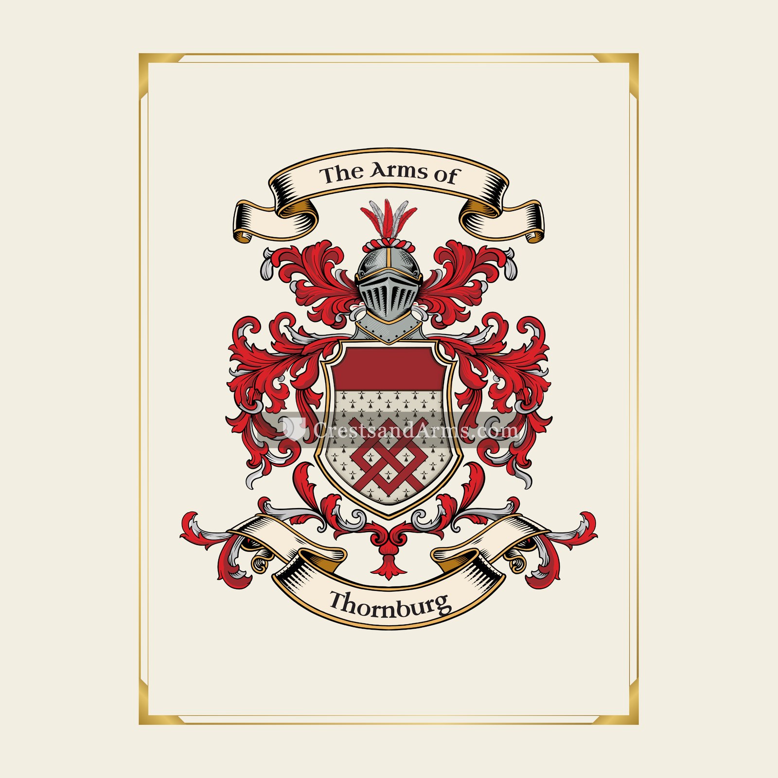 With gold border