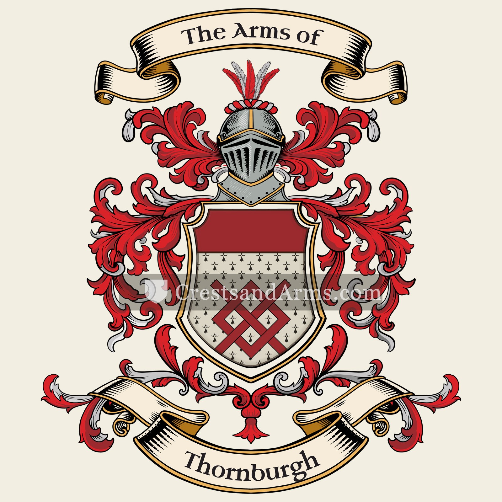 The Thornburgh coat of arms, drawn from the recorded blazon