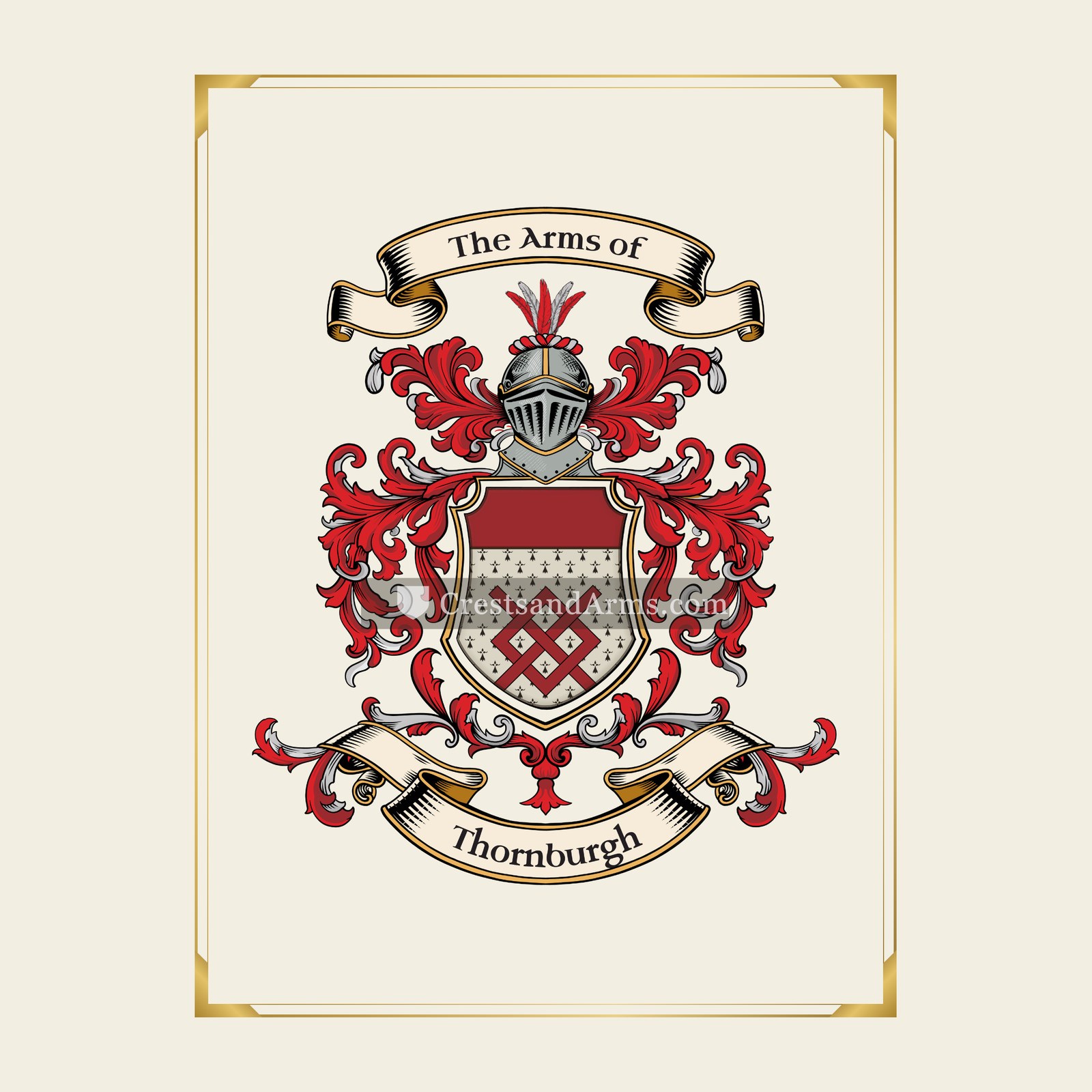 With gold border