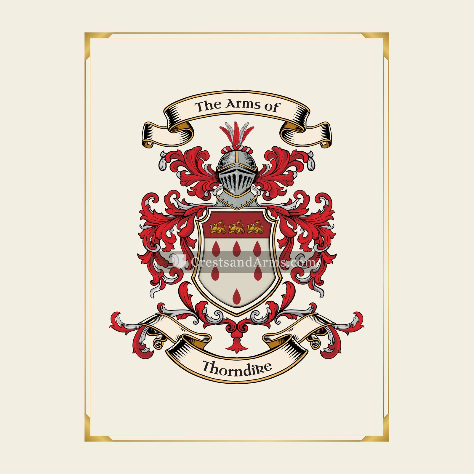 With gold border