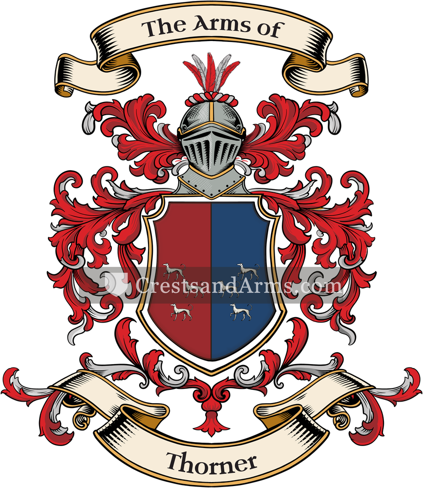 The Thorner coat of arms, drawn from the recorded blazon