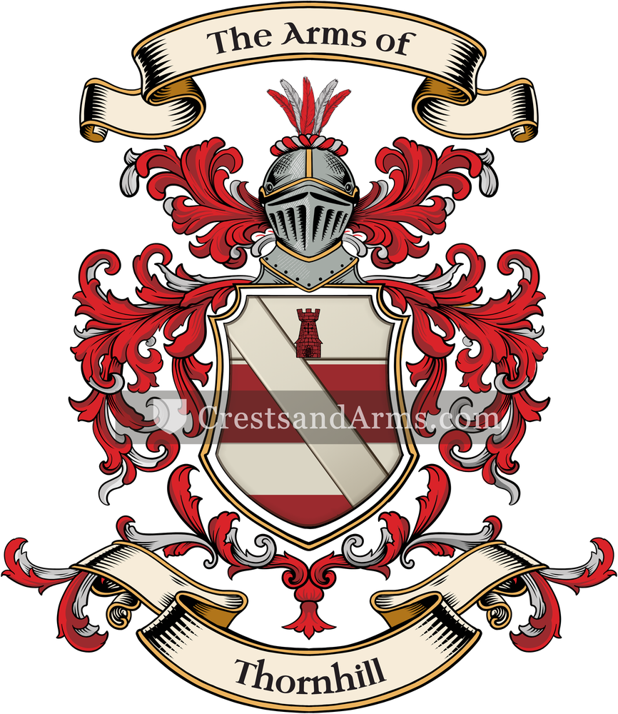 The Thornhill coat of arms, drawn from the recorded blazon