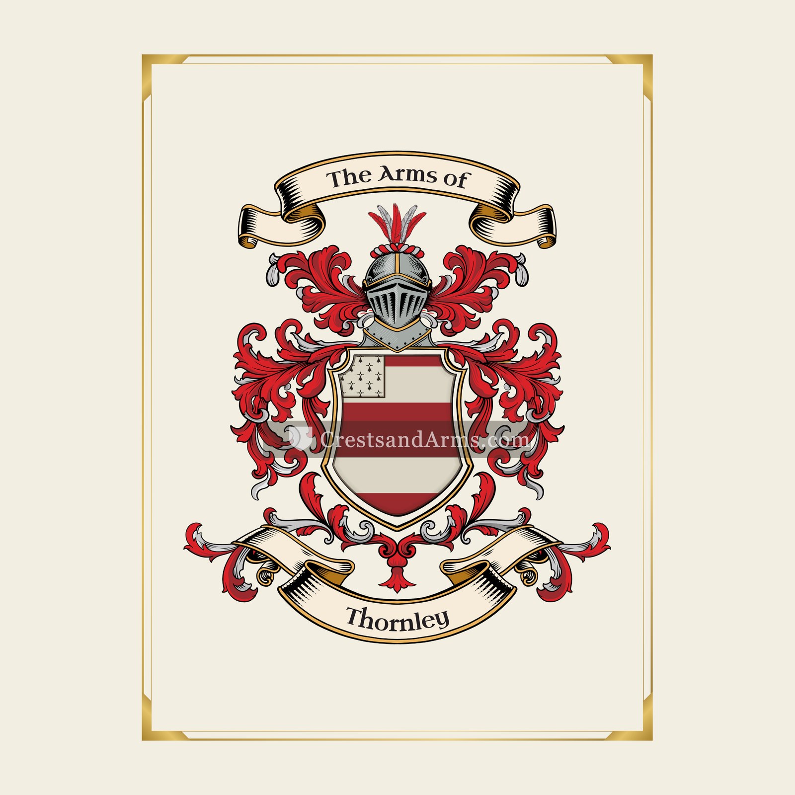 With gold border