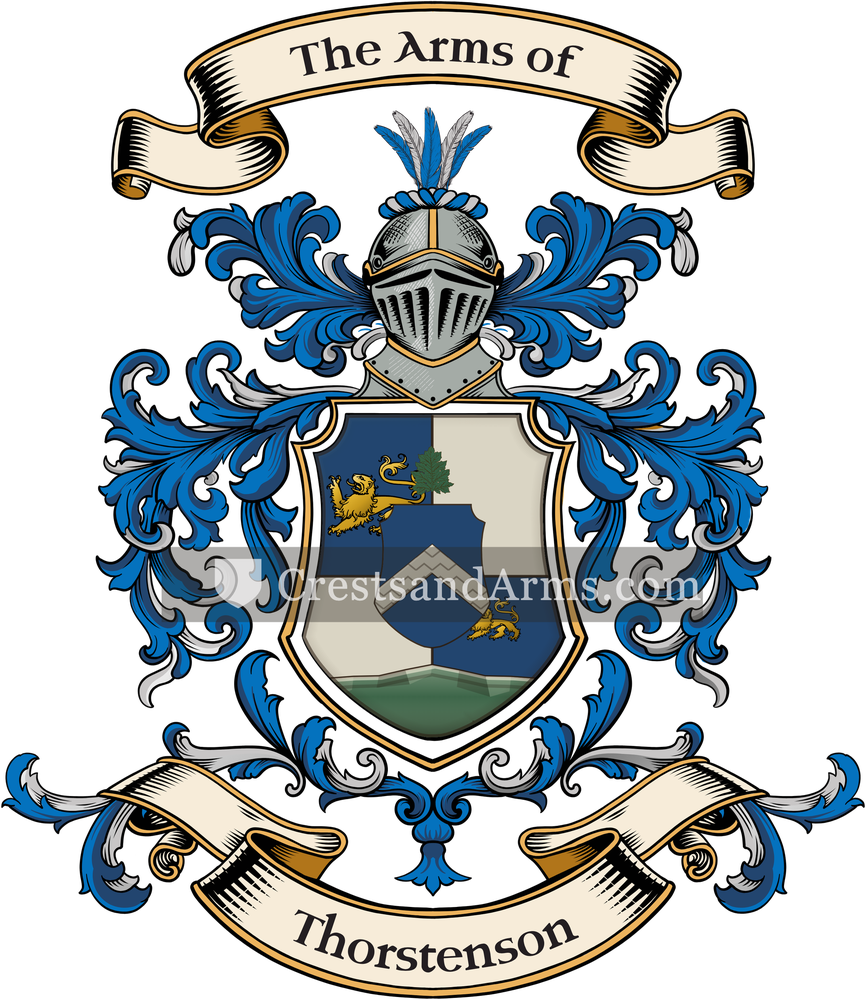 The Thorstenson coat of arms, drawn from the recorded blazon