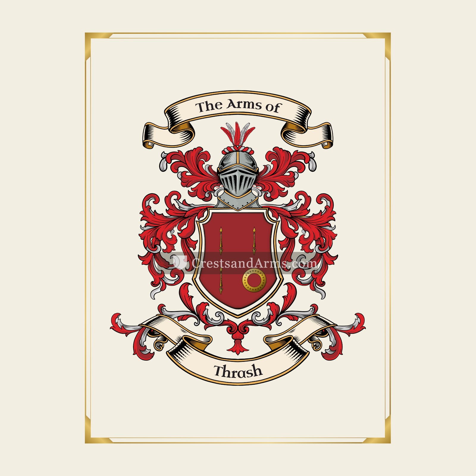 With gold border