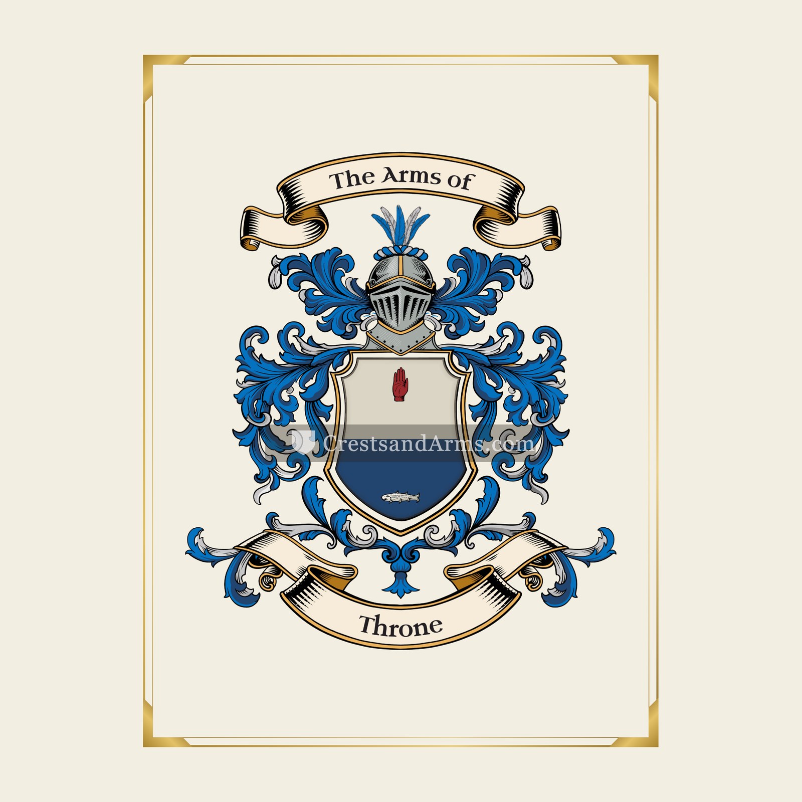 With gold border