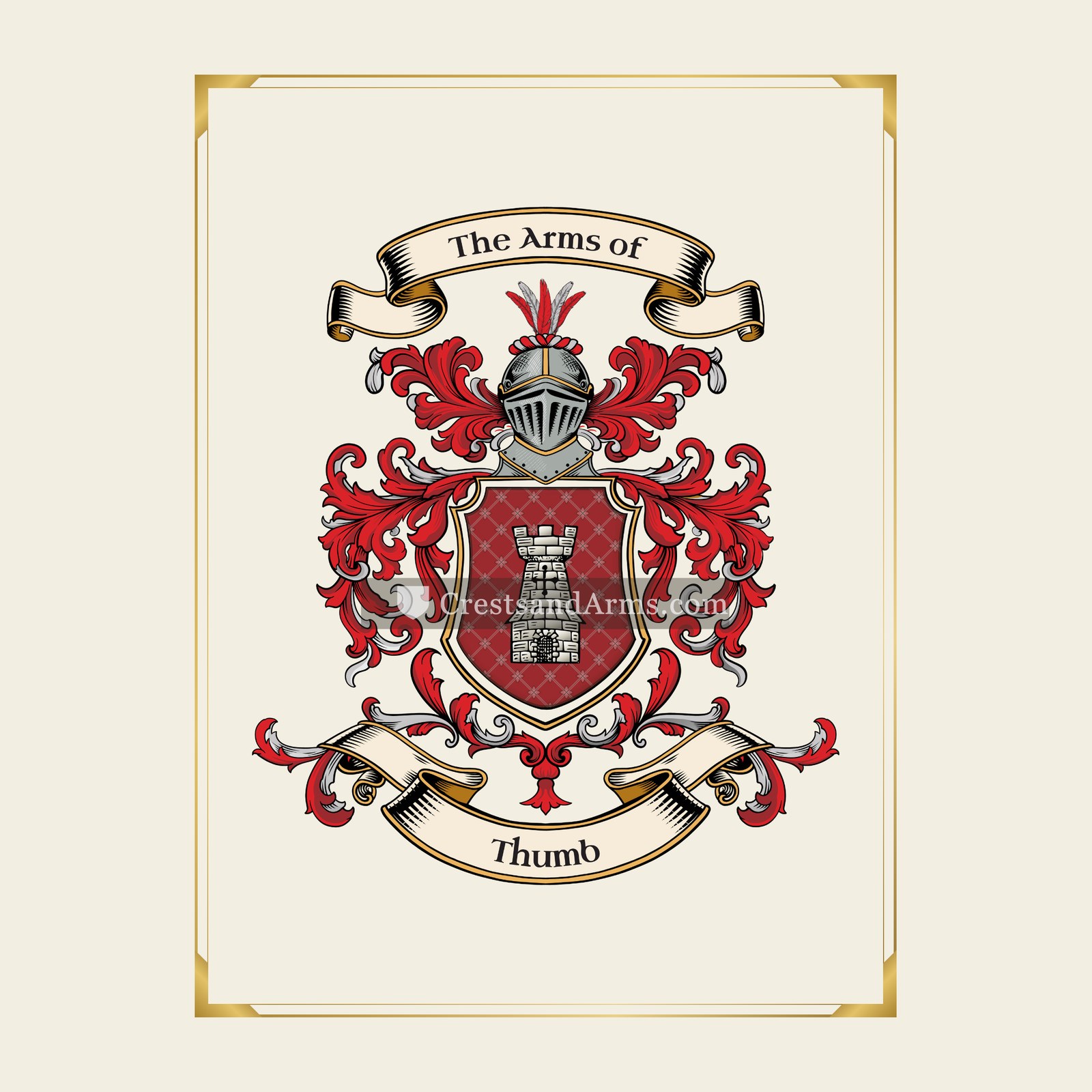 With gold border