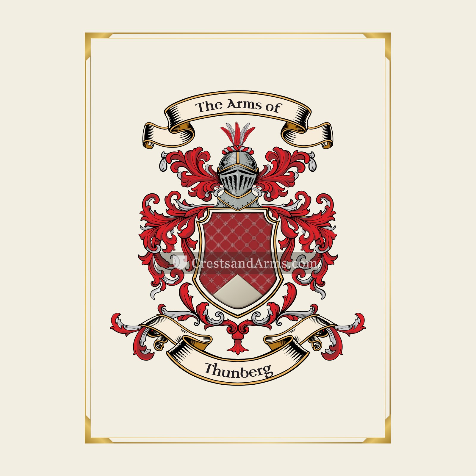 With gold border