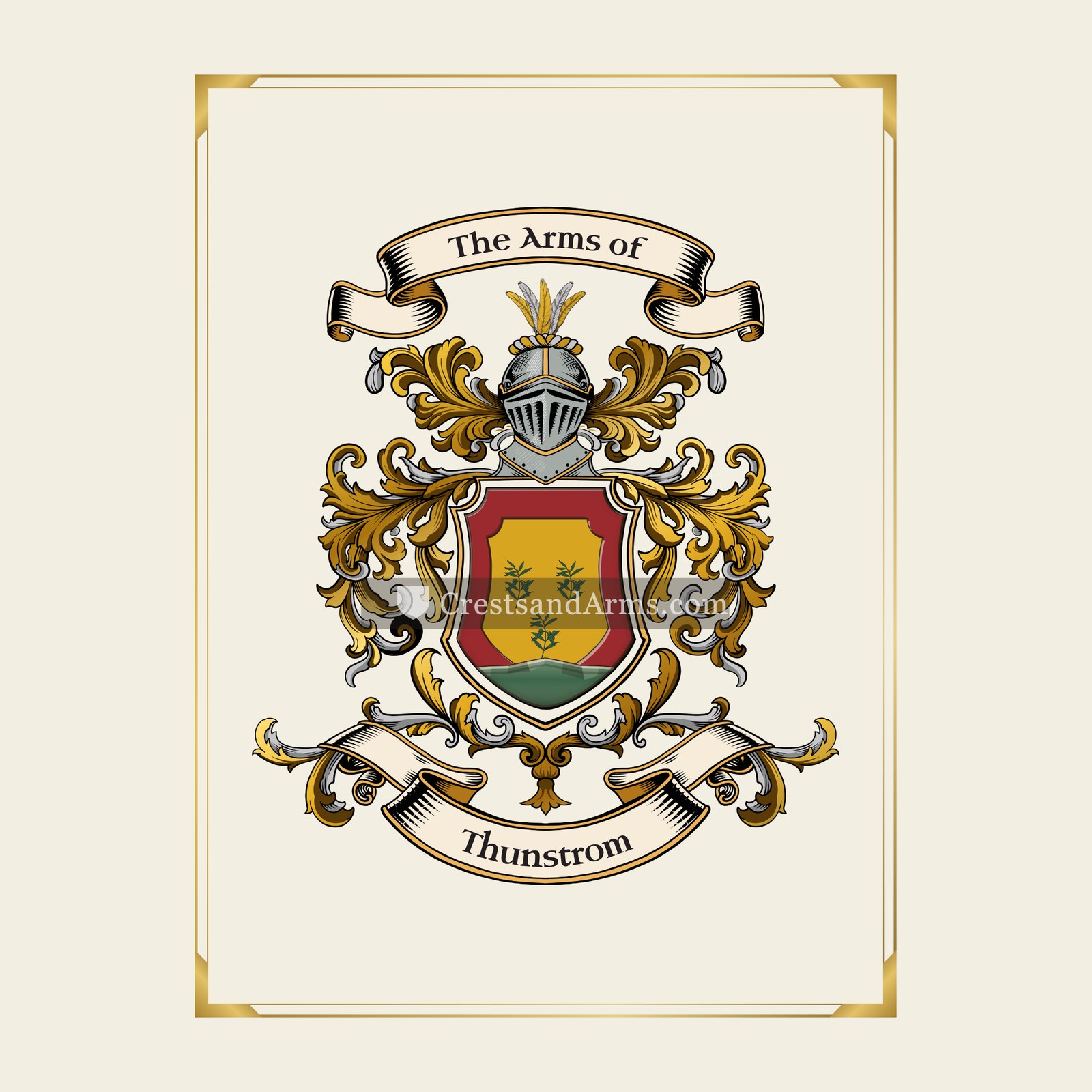 With gold border