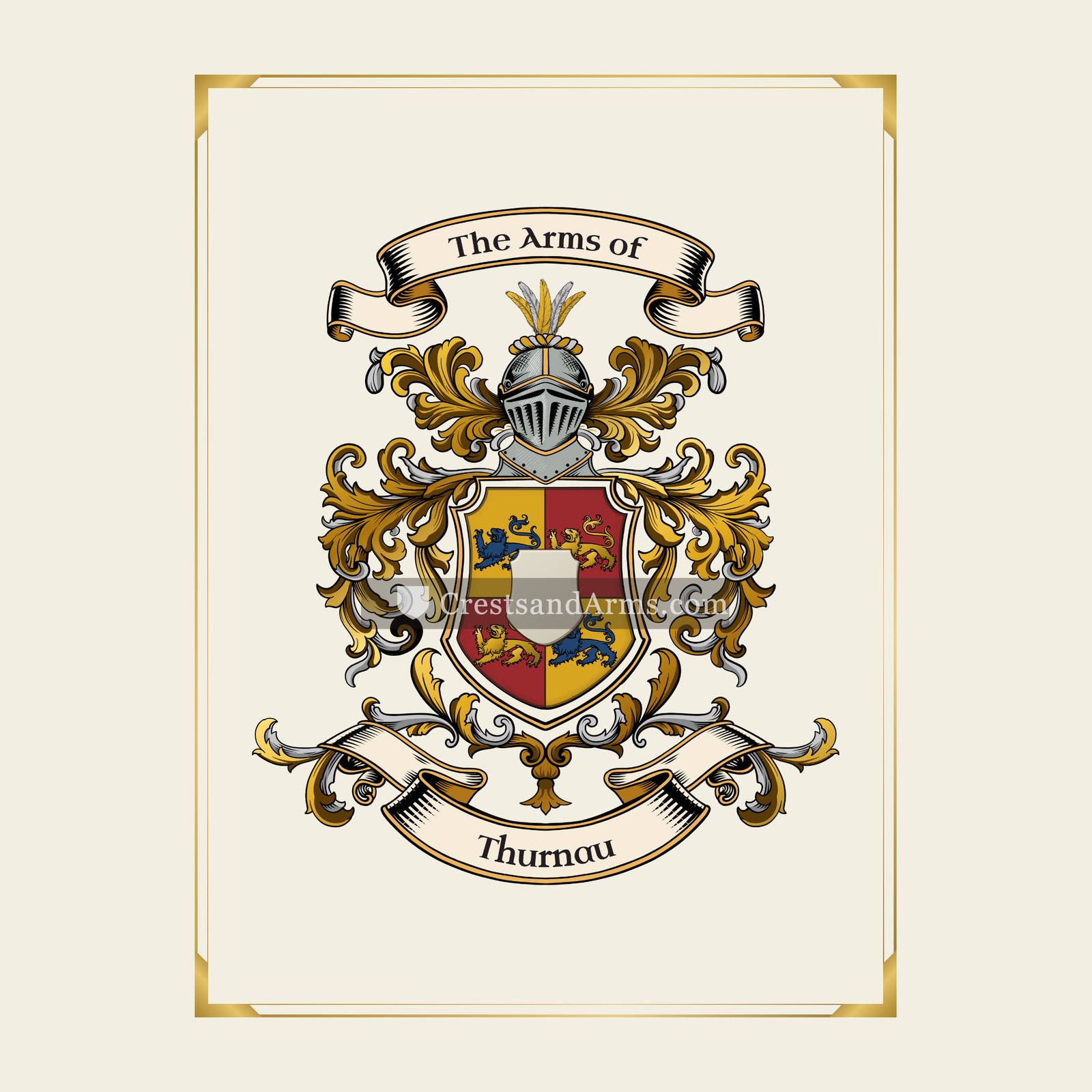 With gold border