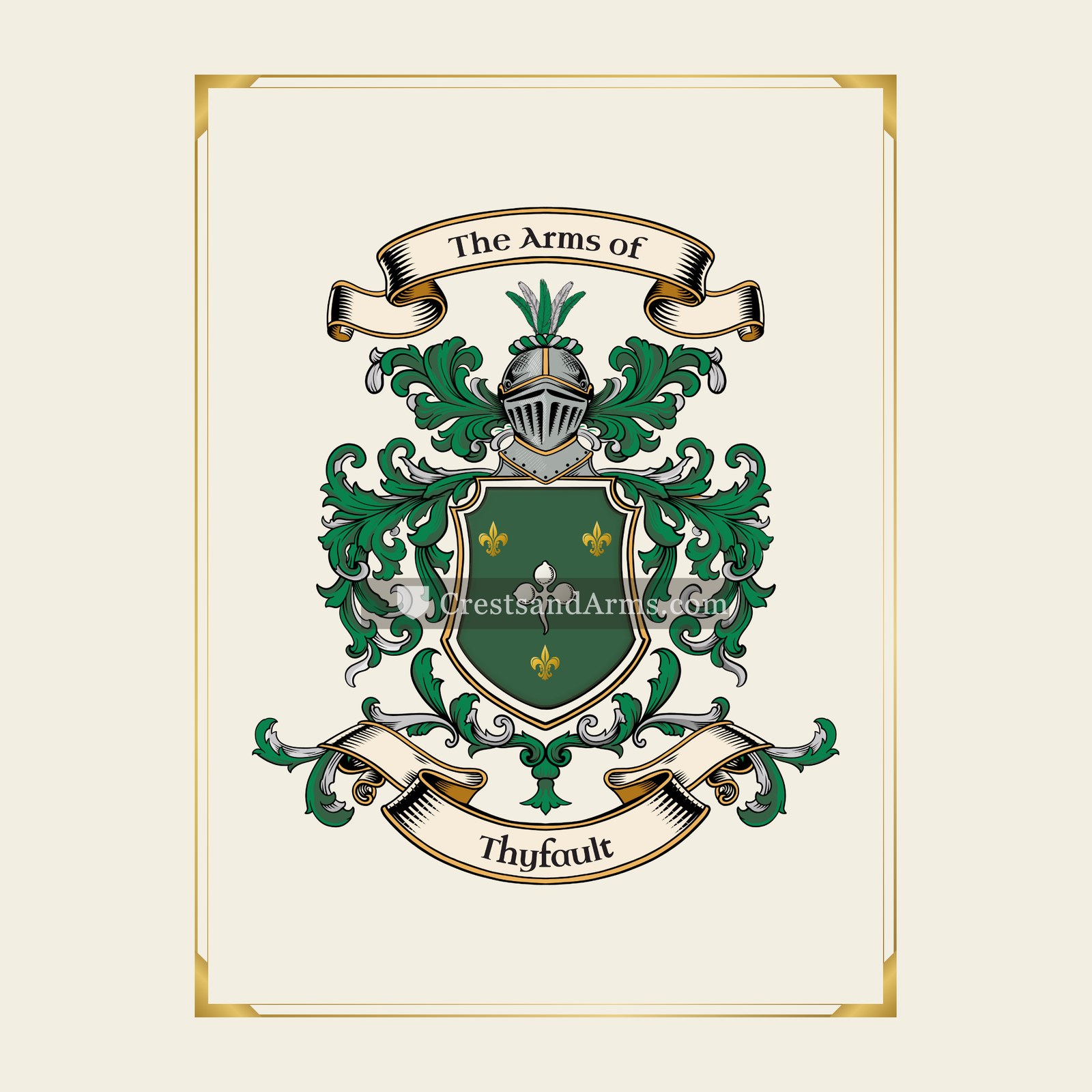 With gold border