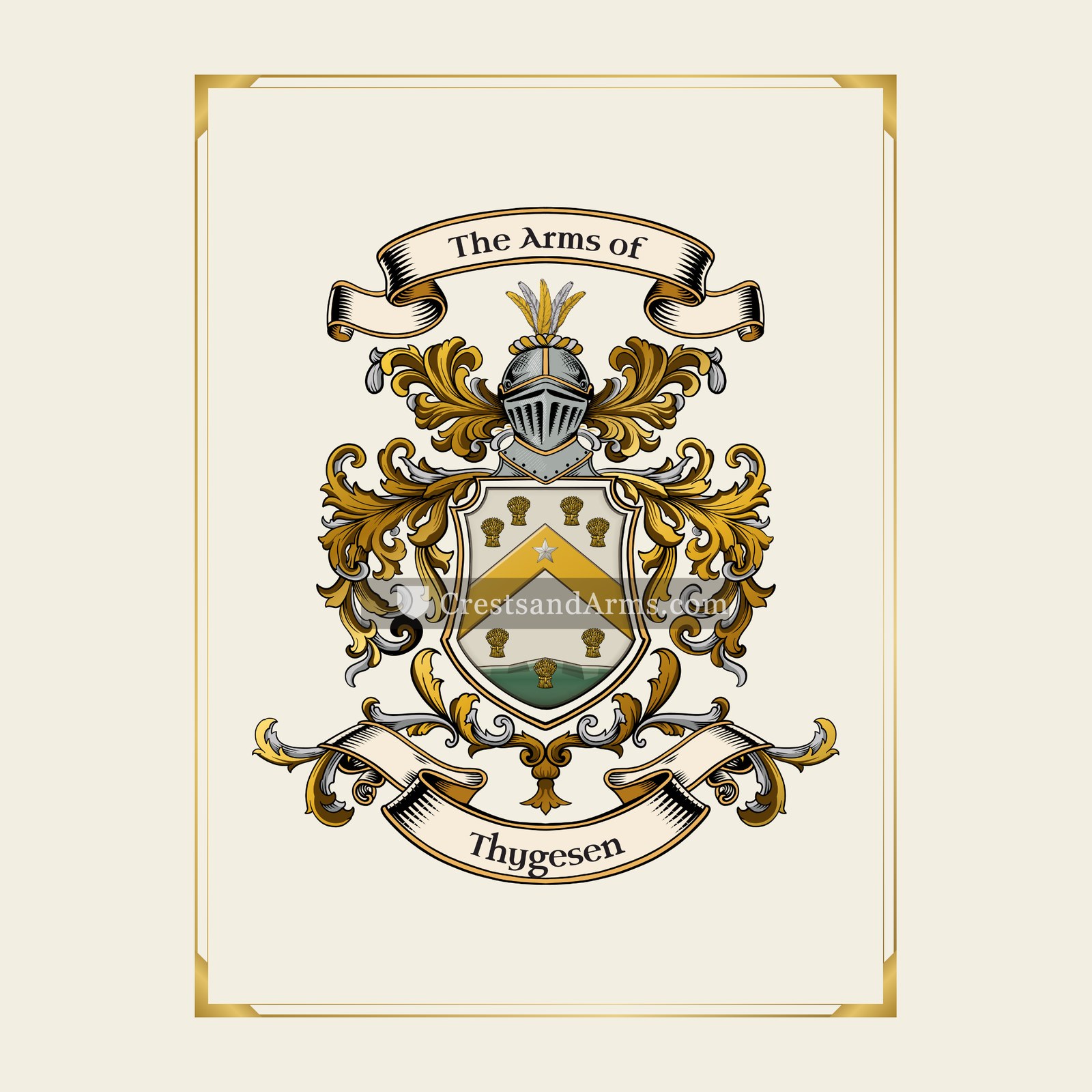 With gold border