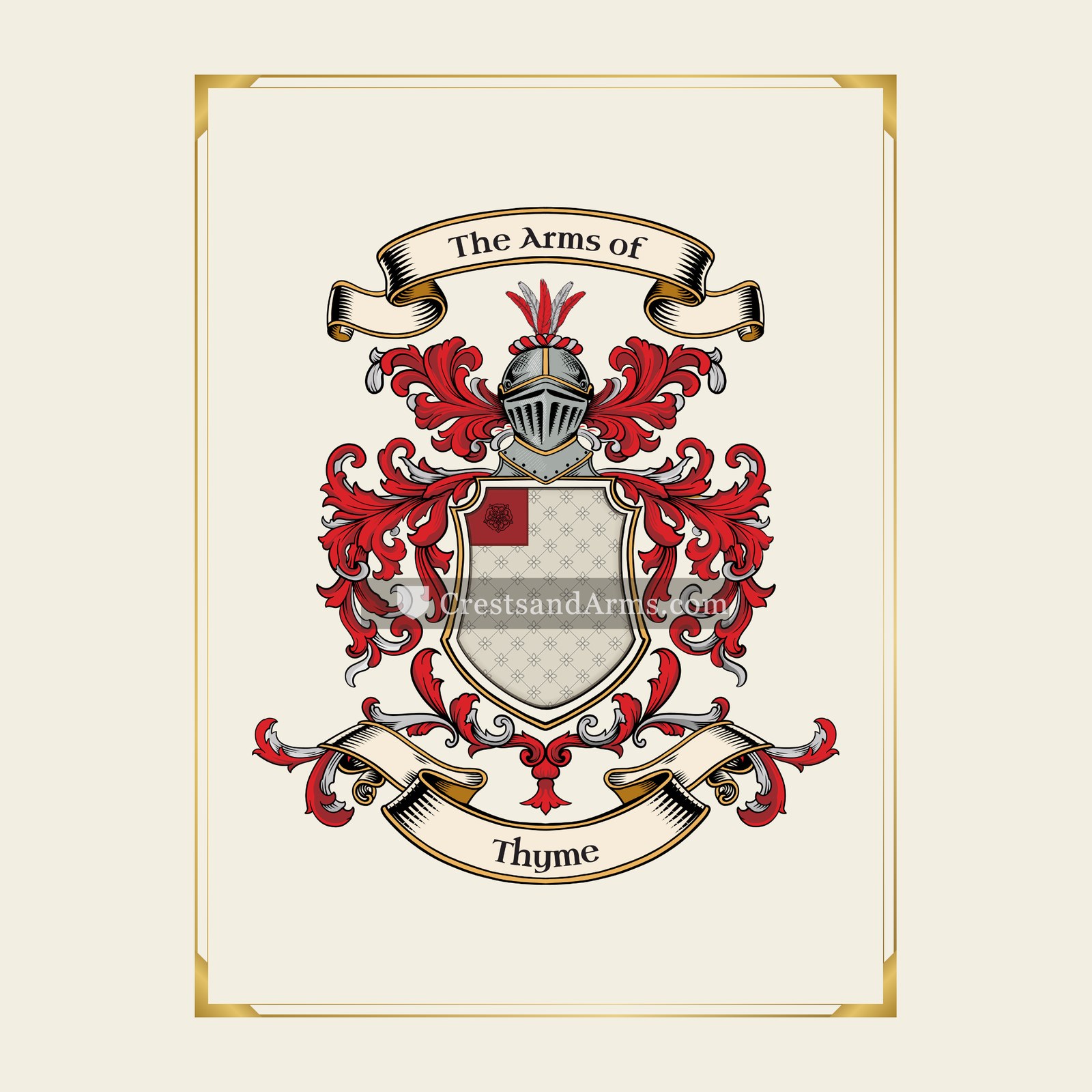 With gold border