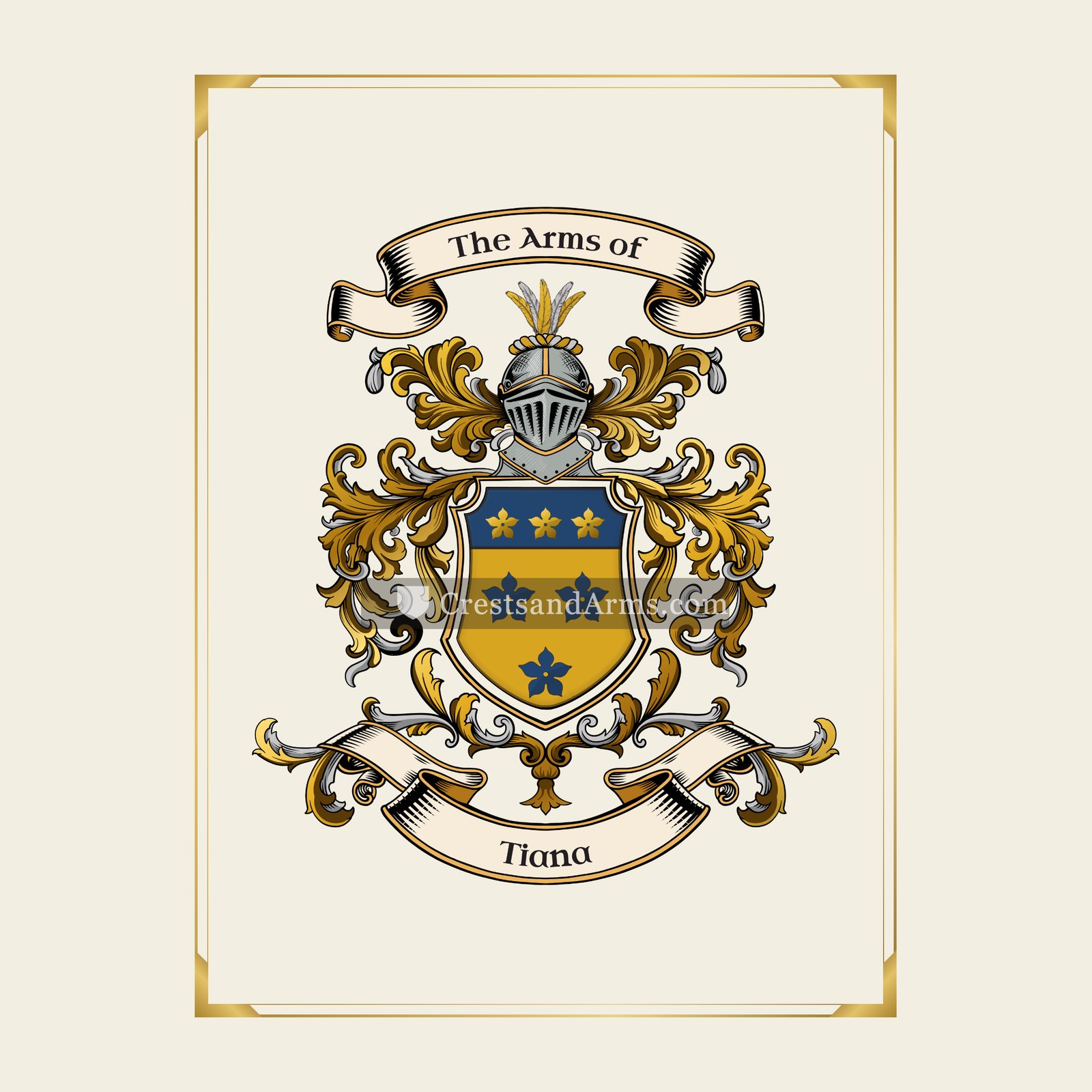 With gold border