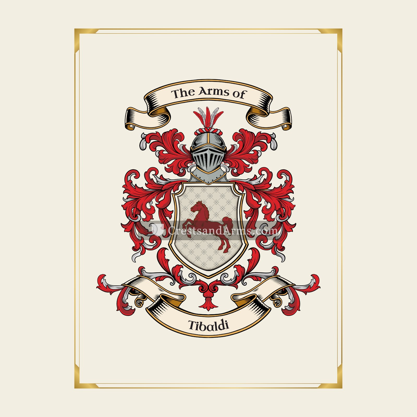 With gold border