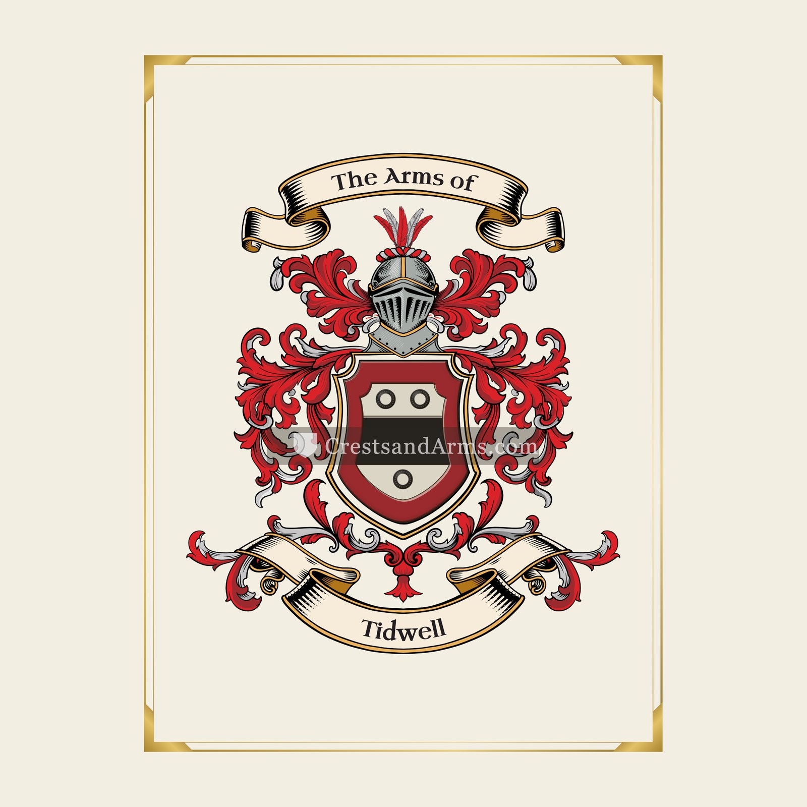 With gold border