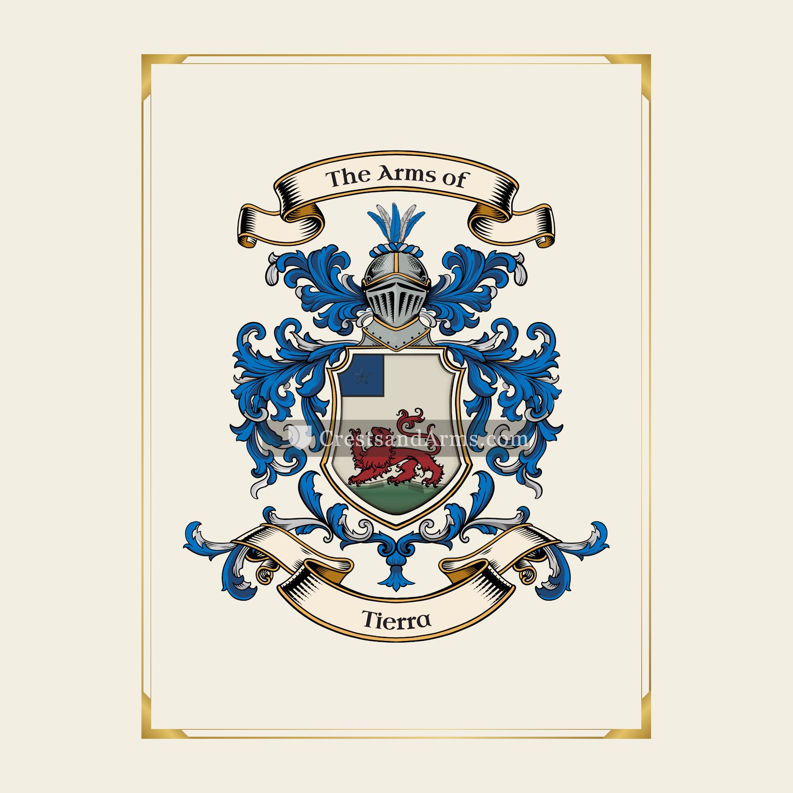 With gold border