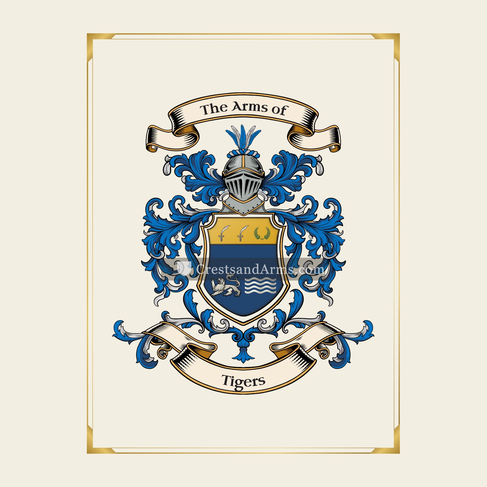 With gold border