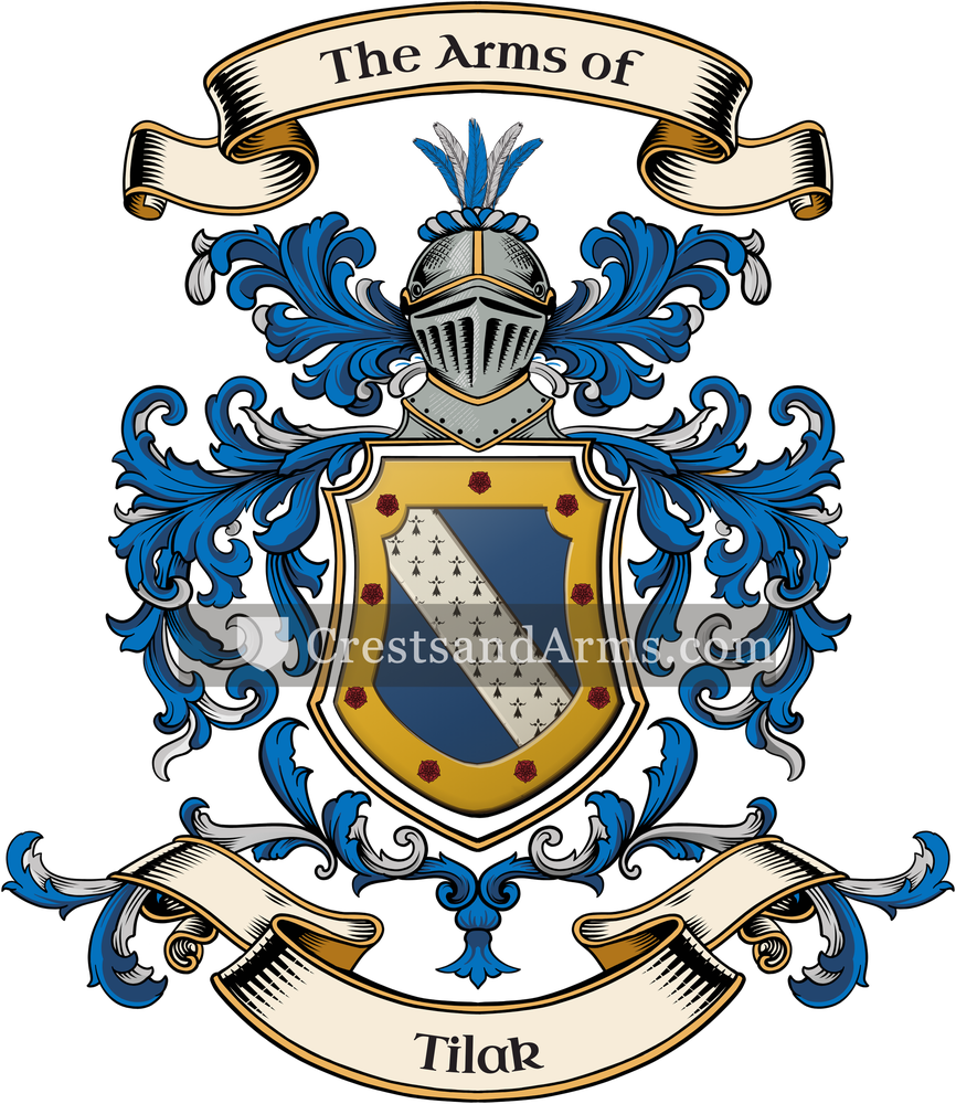 The Tilak coat of arms, drawn from the recorded blazon