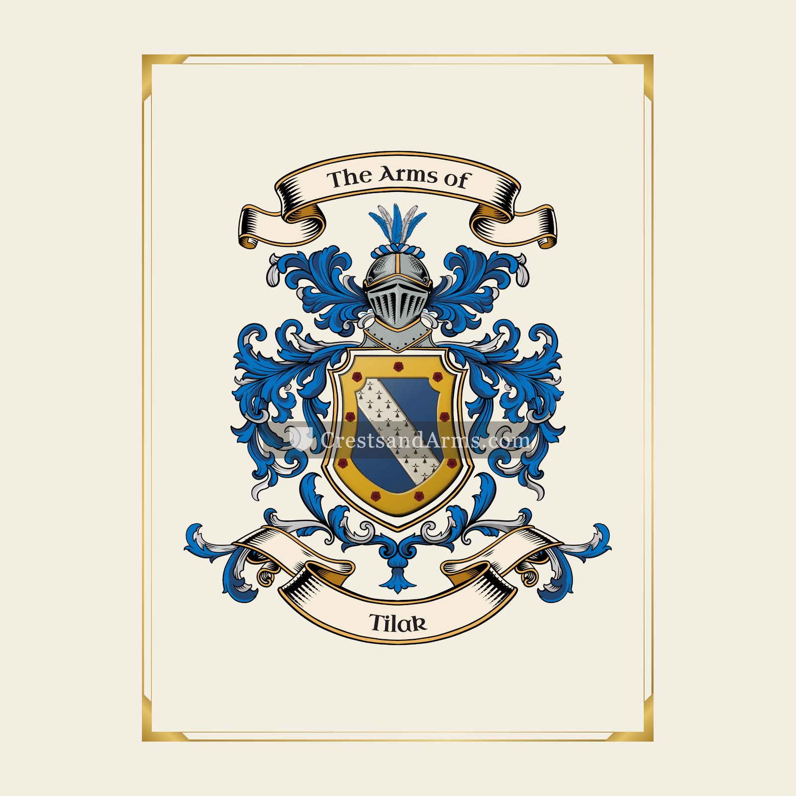 With gold border