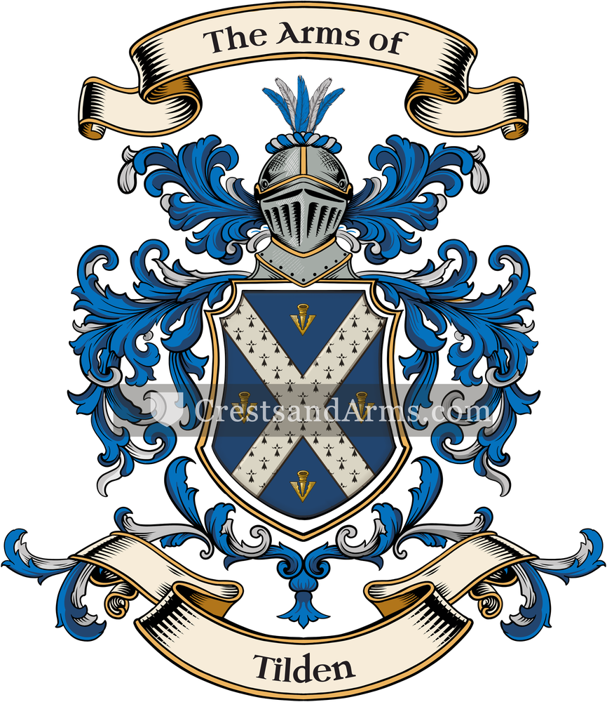 The Tilden coat of arms, drawn from the recorded blazon