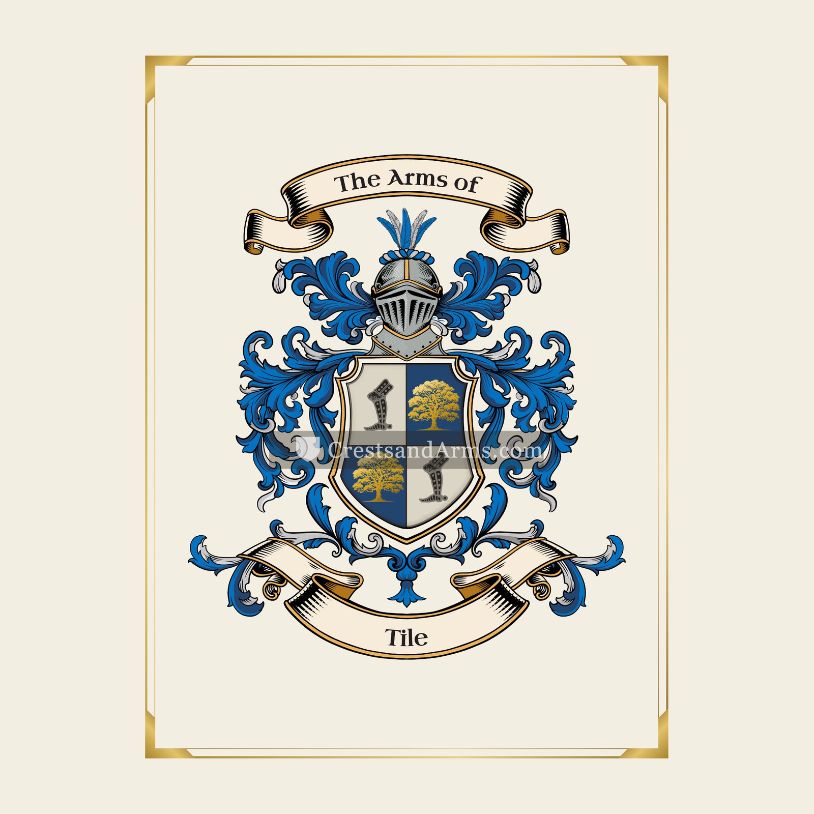 With gold border