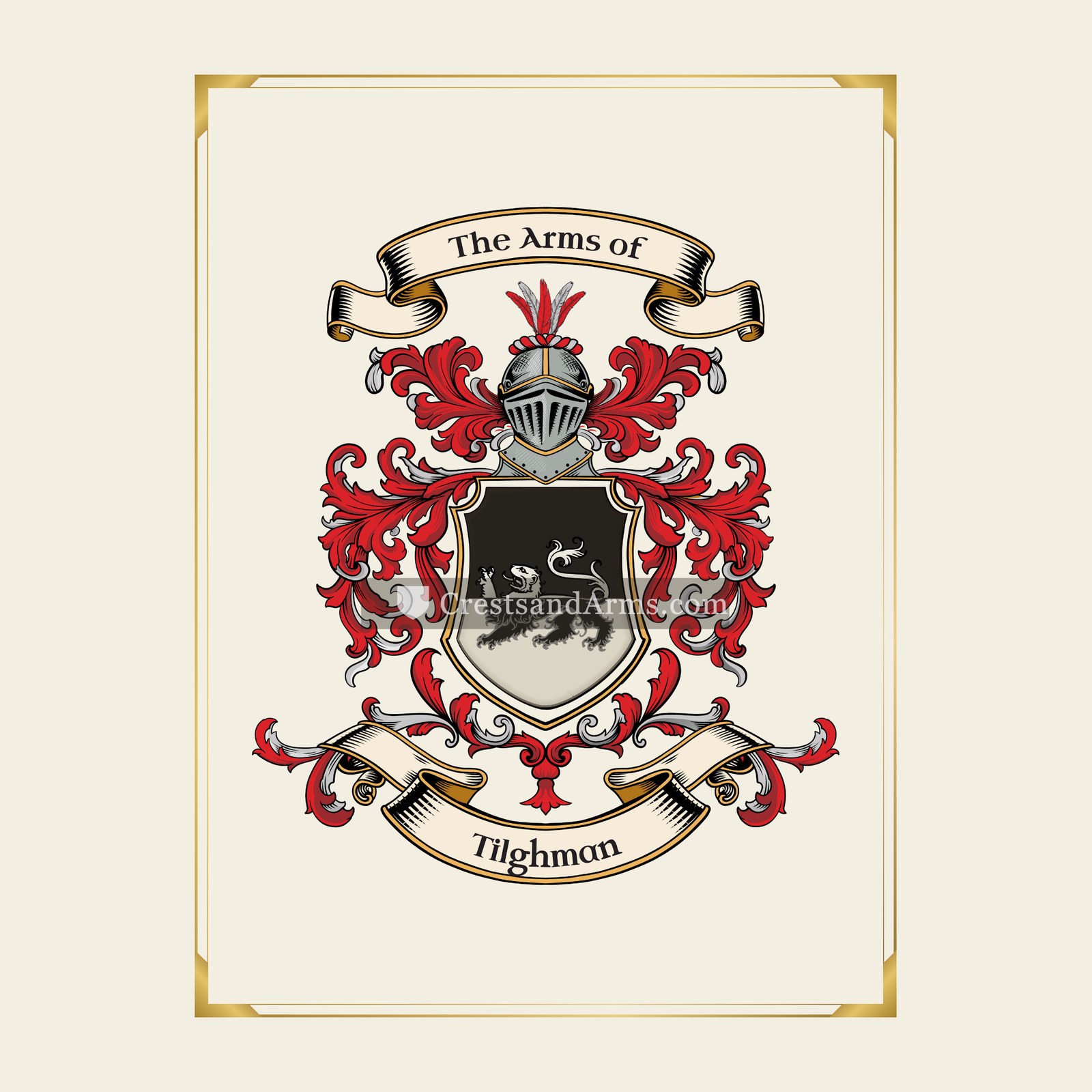 With gold border