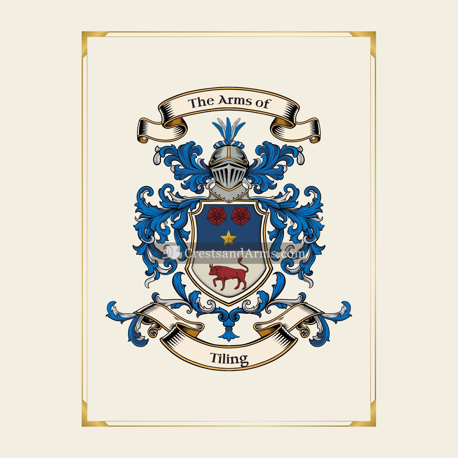 With gold border