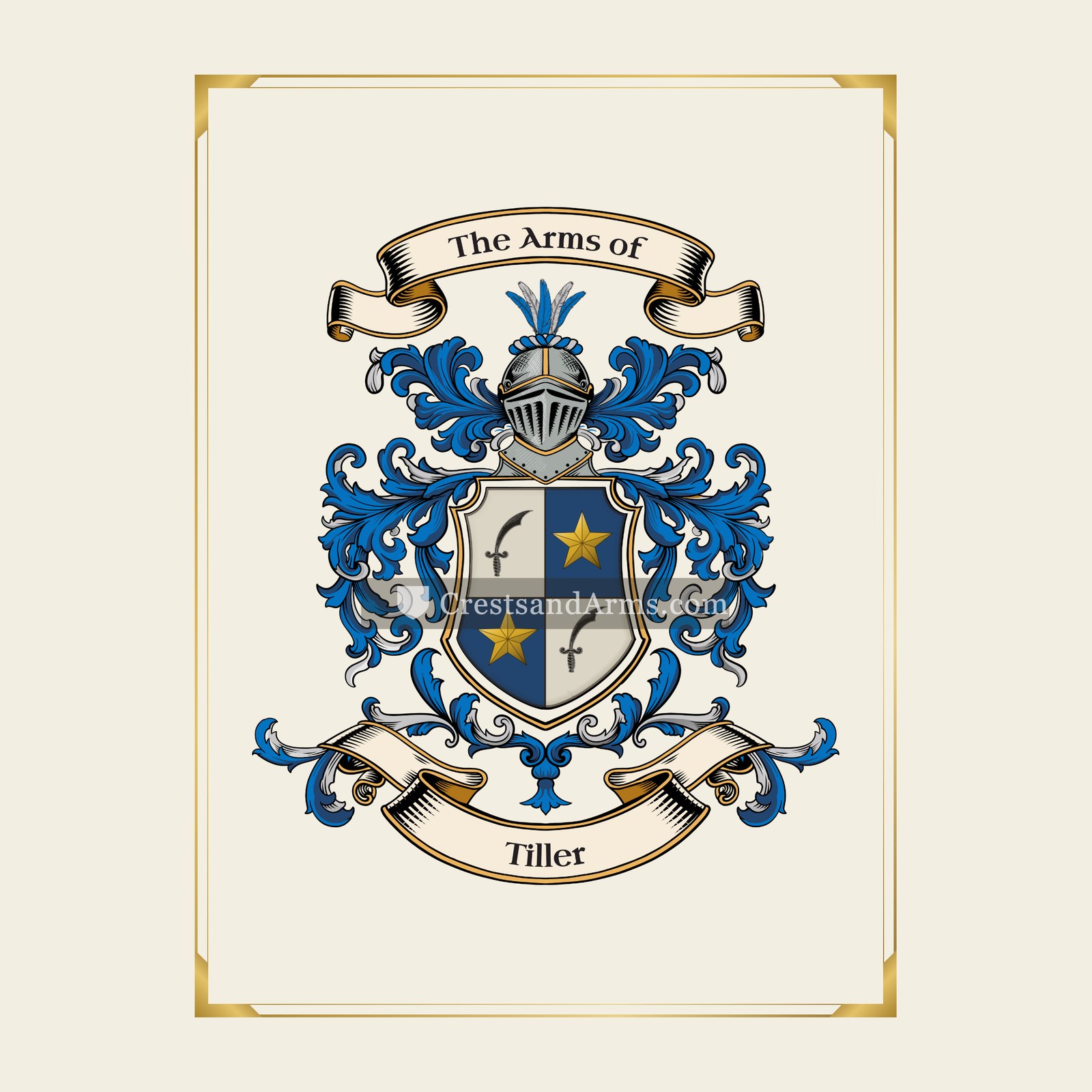 With gold border