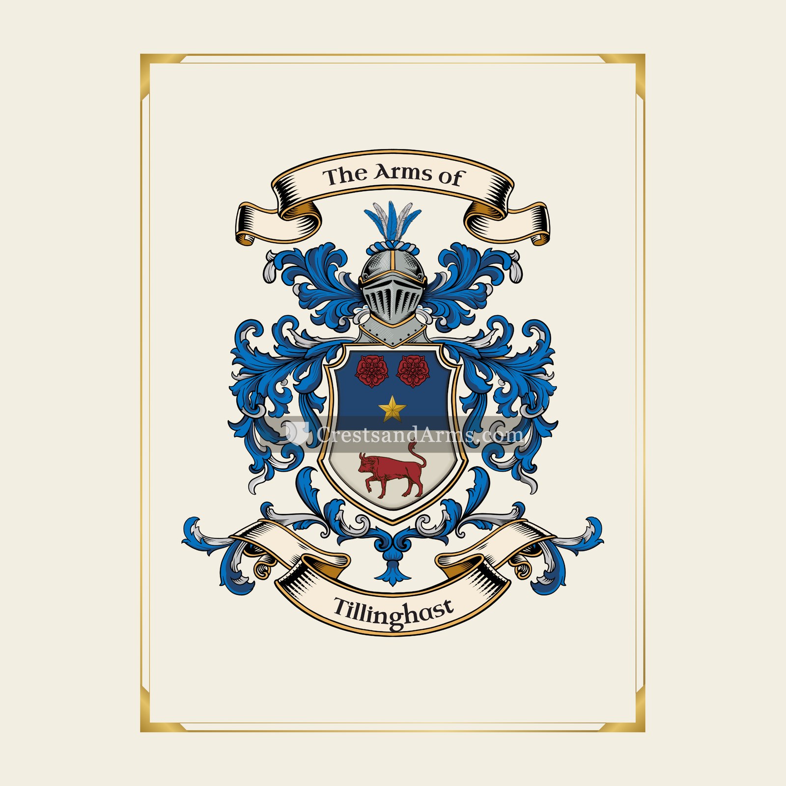 With gold border