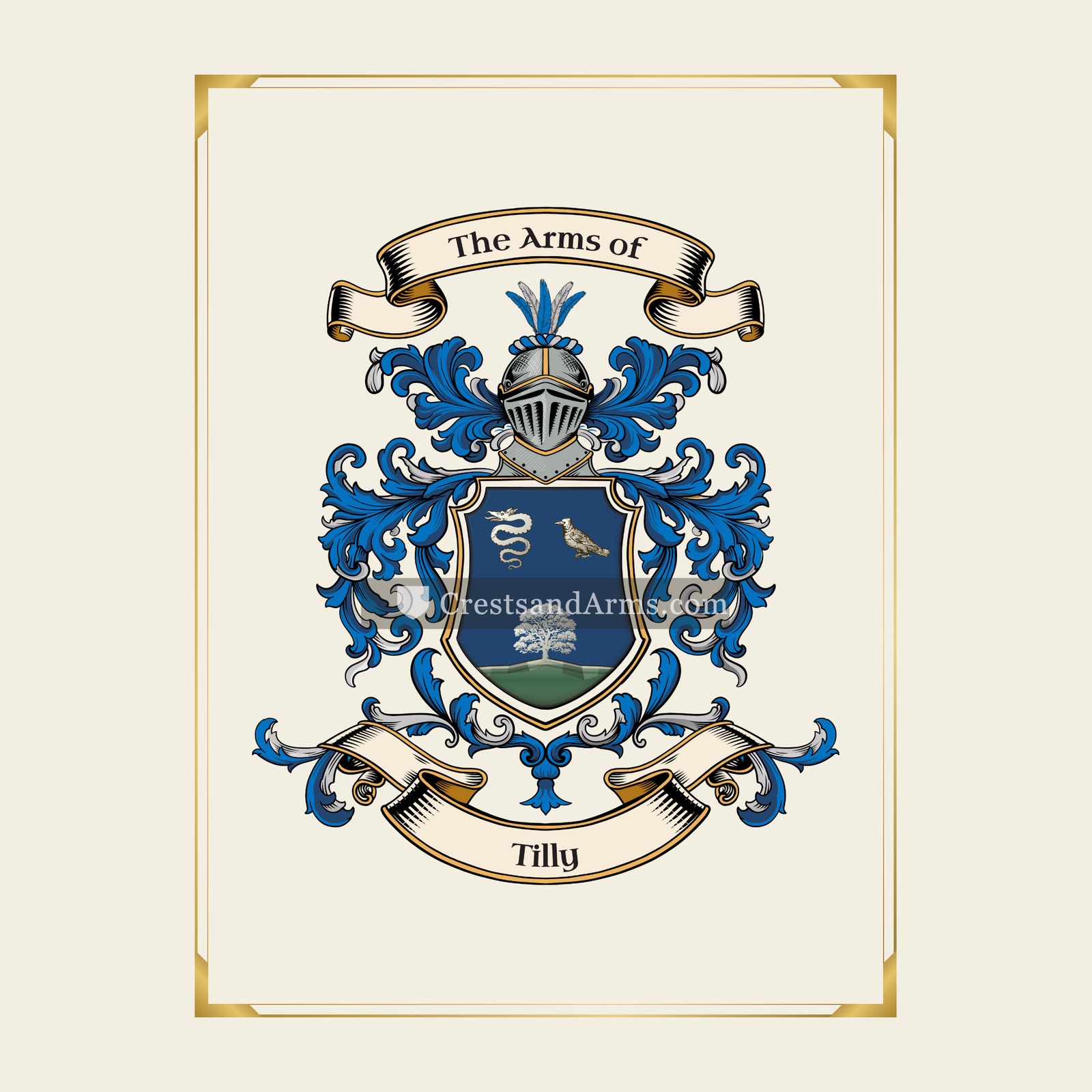 With gold border