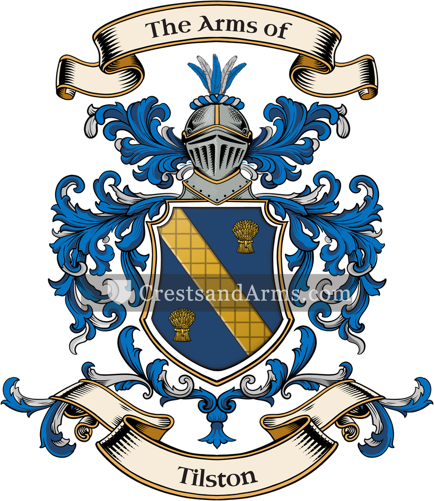 The Tilston coat of arms, drawn from the recorded blazon
