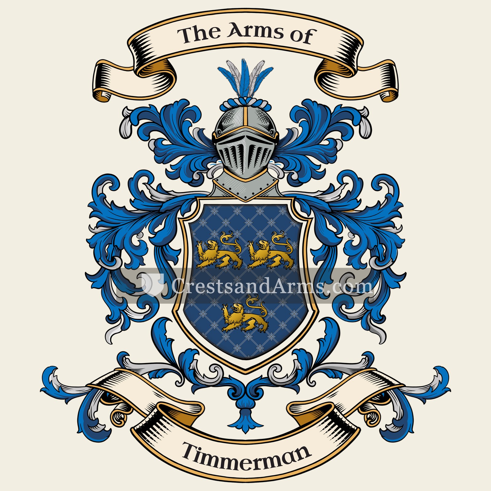 The Timmerman coat of arms, drawn from the recorded blazon