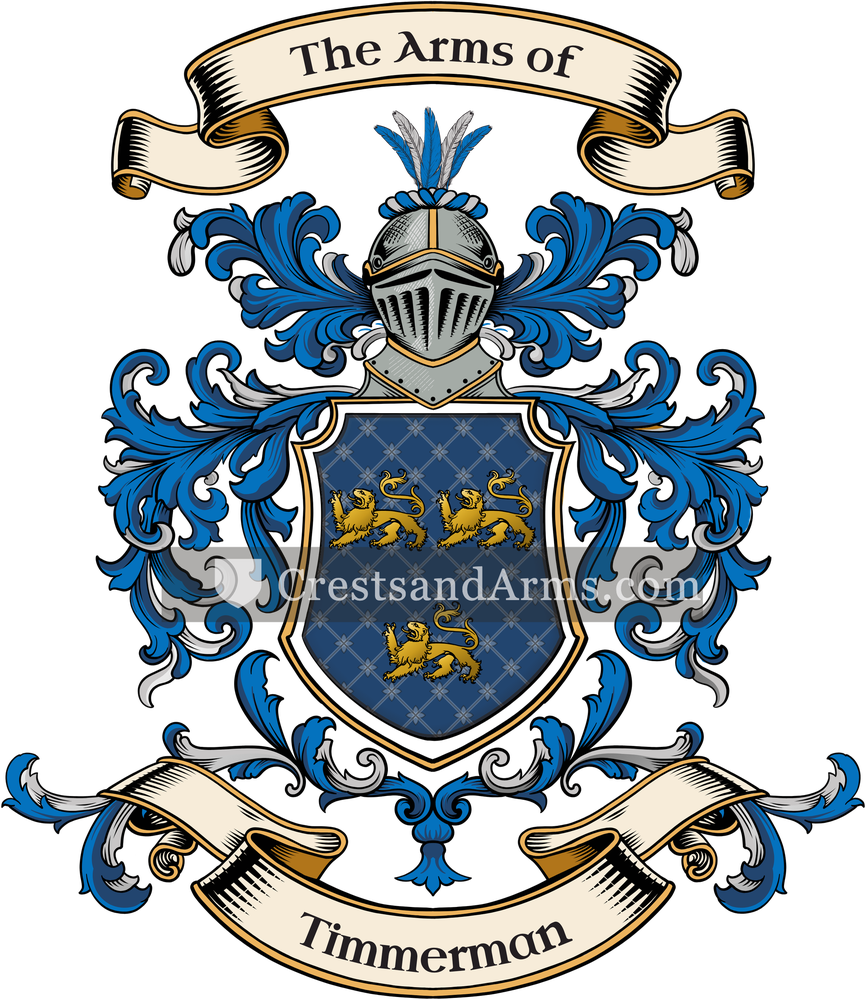 The Timmerman coat of arms, drawn from the recorded blazon