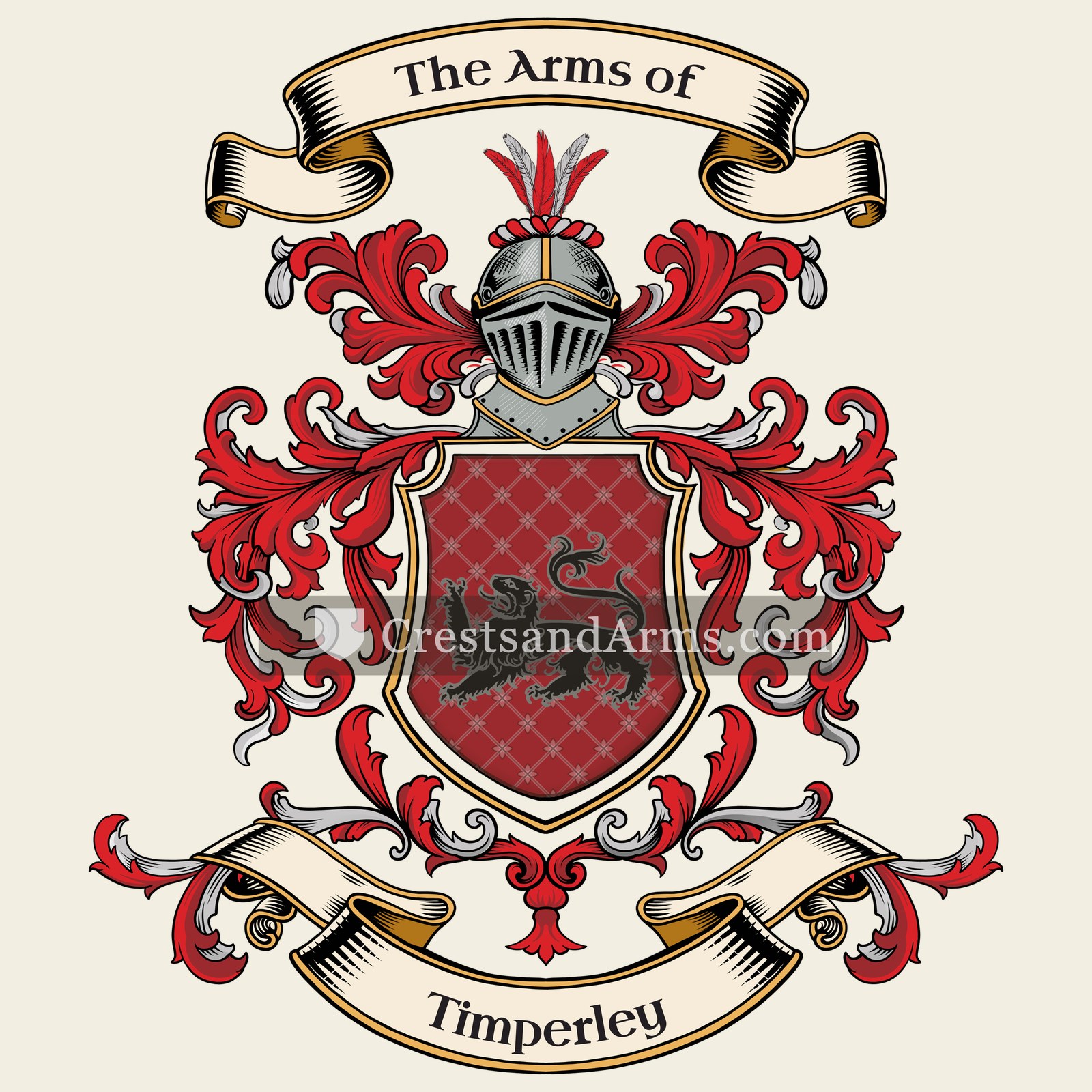 The Timperley coat of arms, drawn from the recorded blazon
