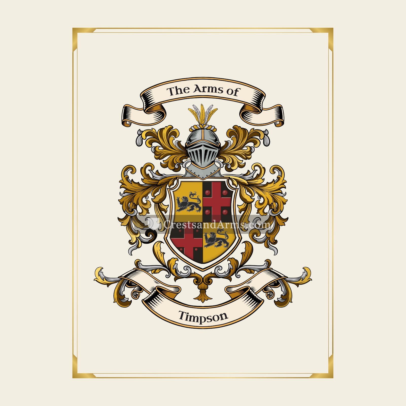 With gold border