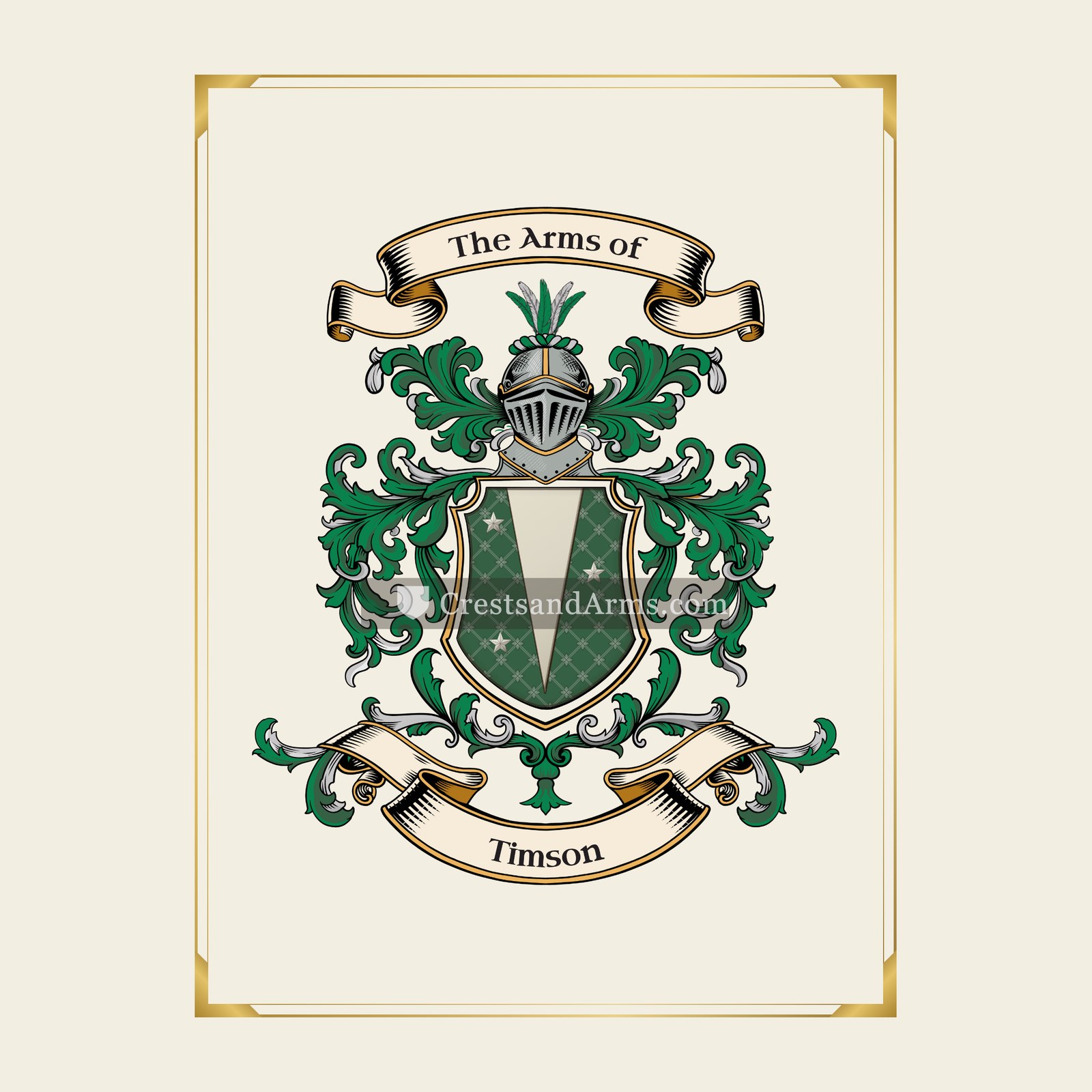 With gold border