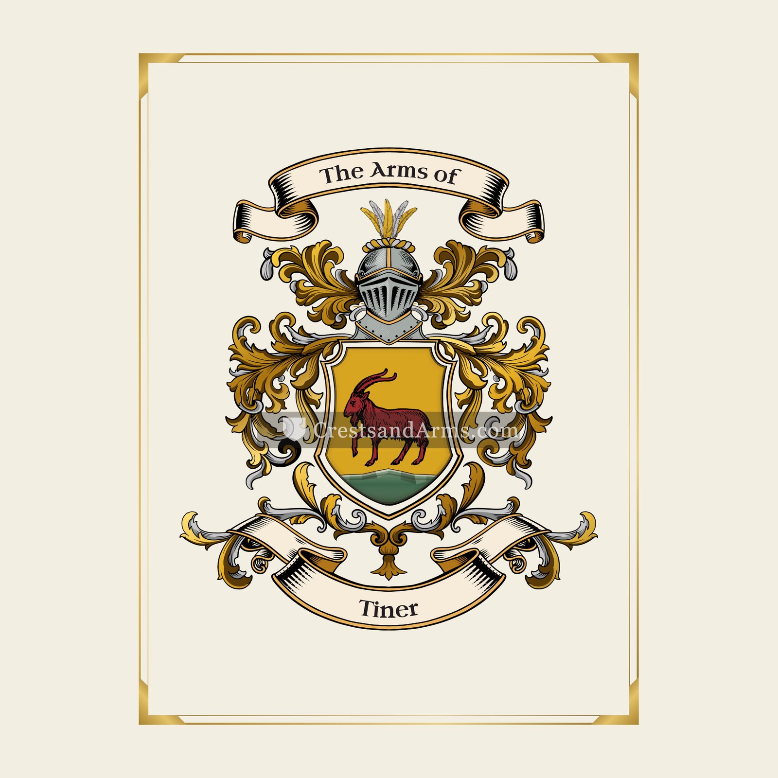 With gold border
