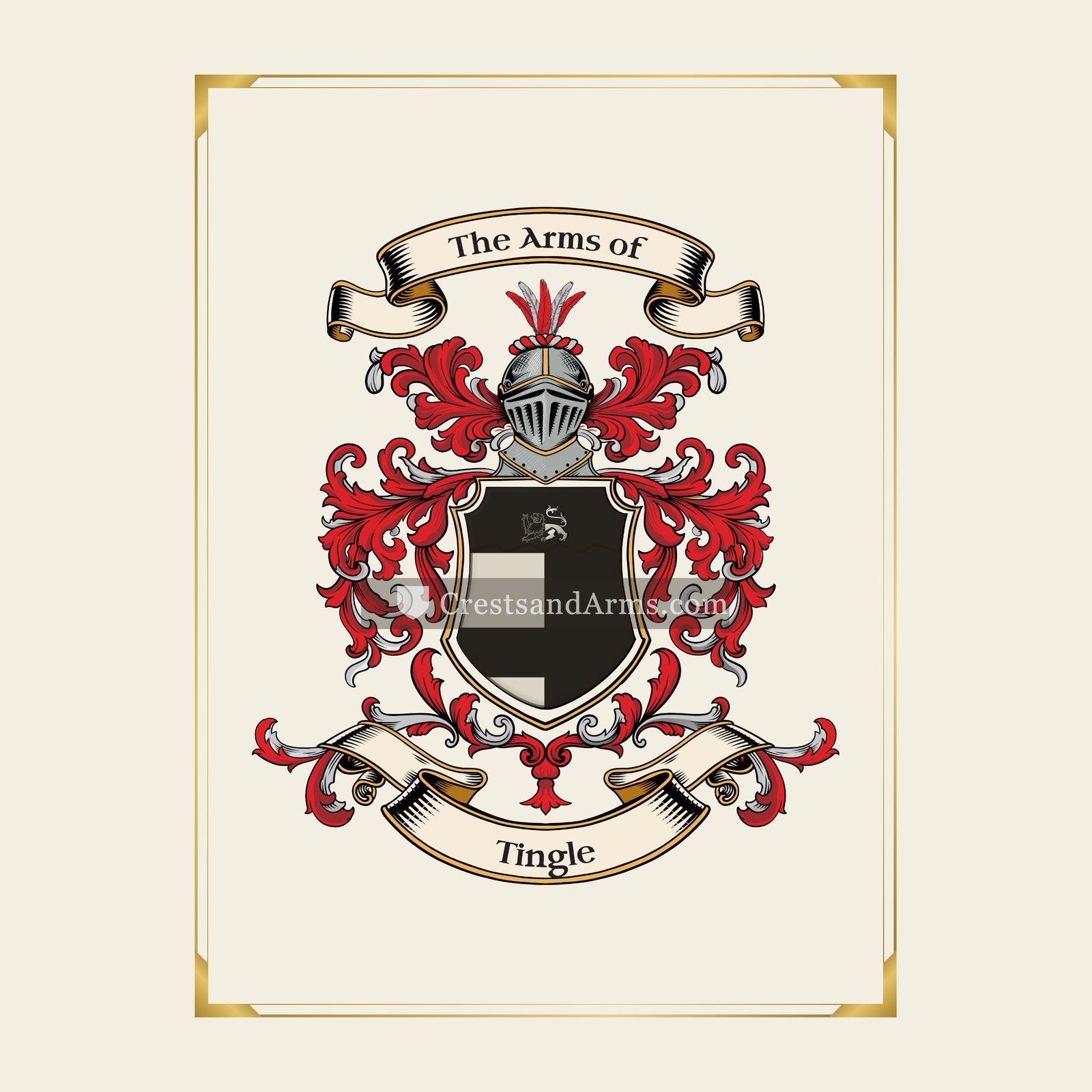 With gold border