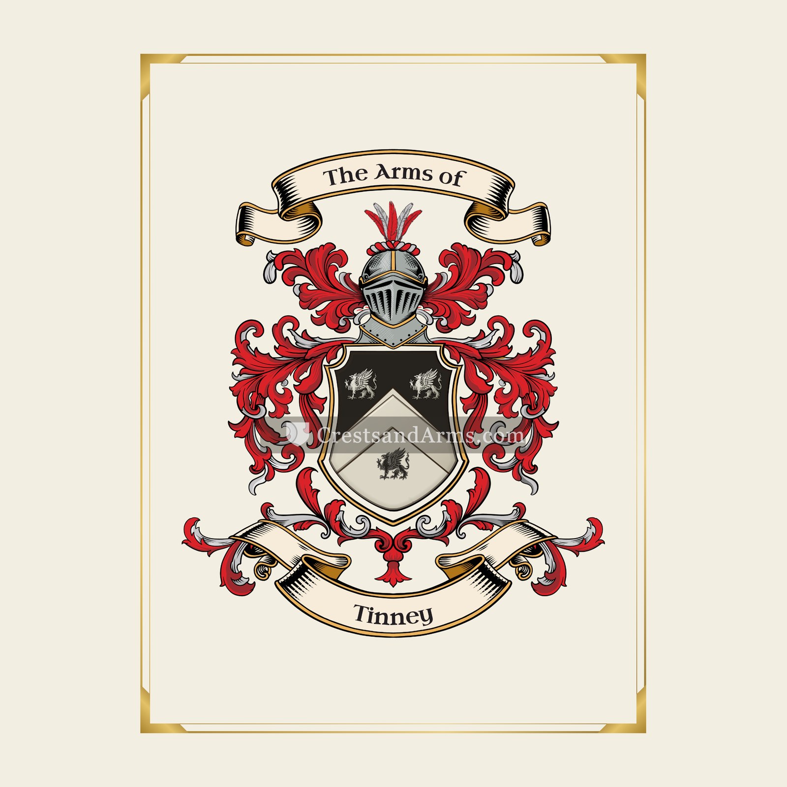With gold border