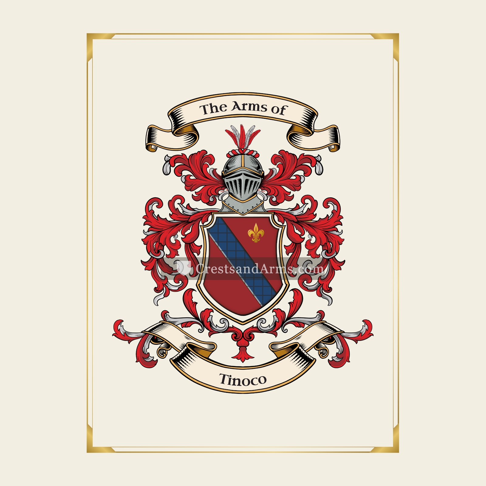 With gold border