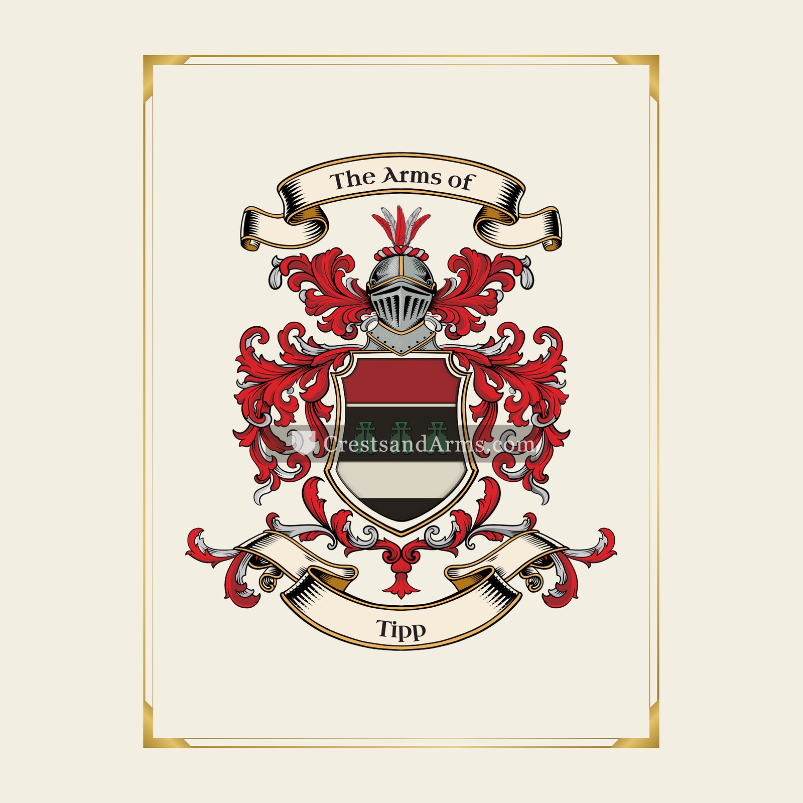 With gold border
