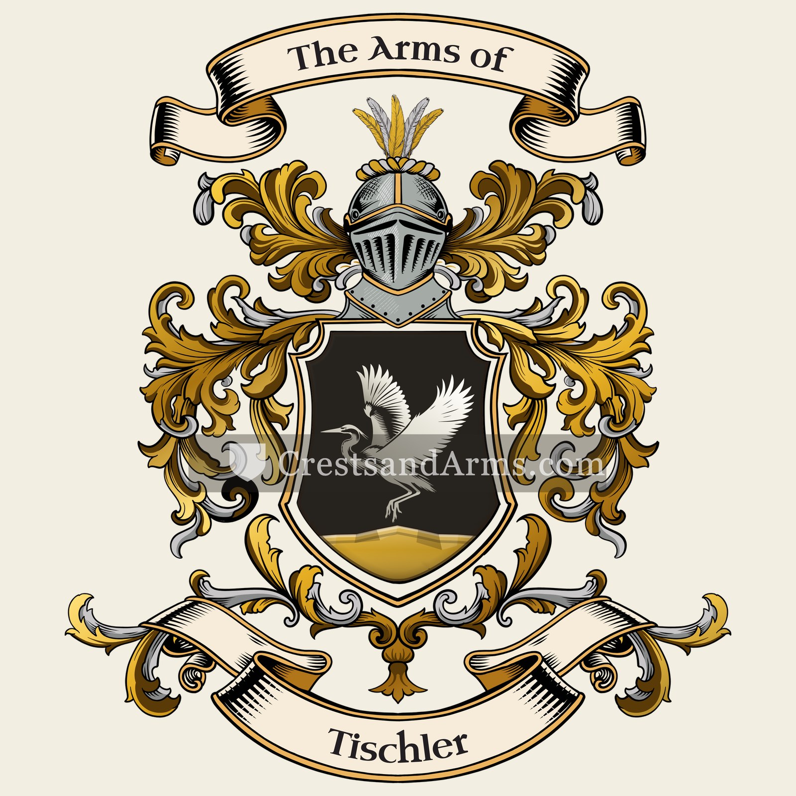 The Tischler coat of arms, drawn from the recorded blazon