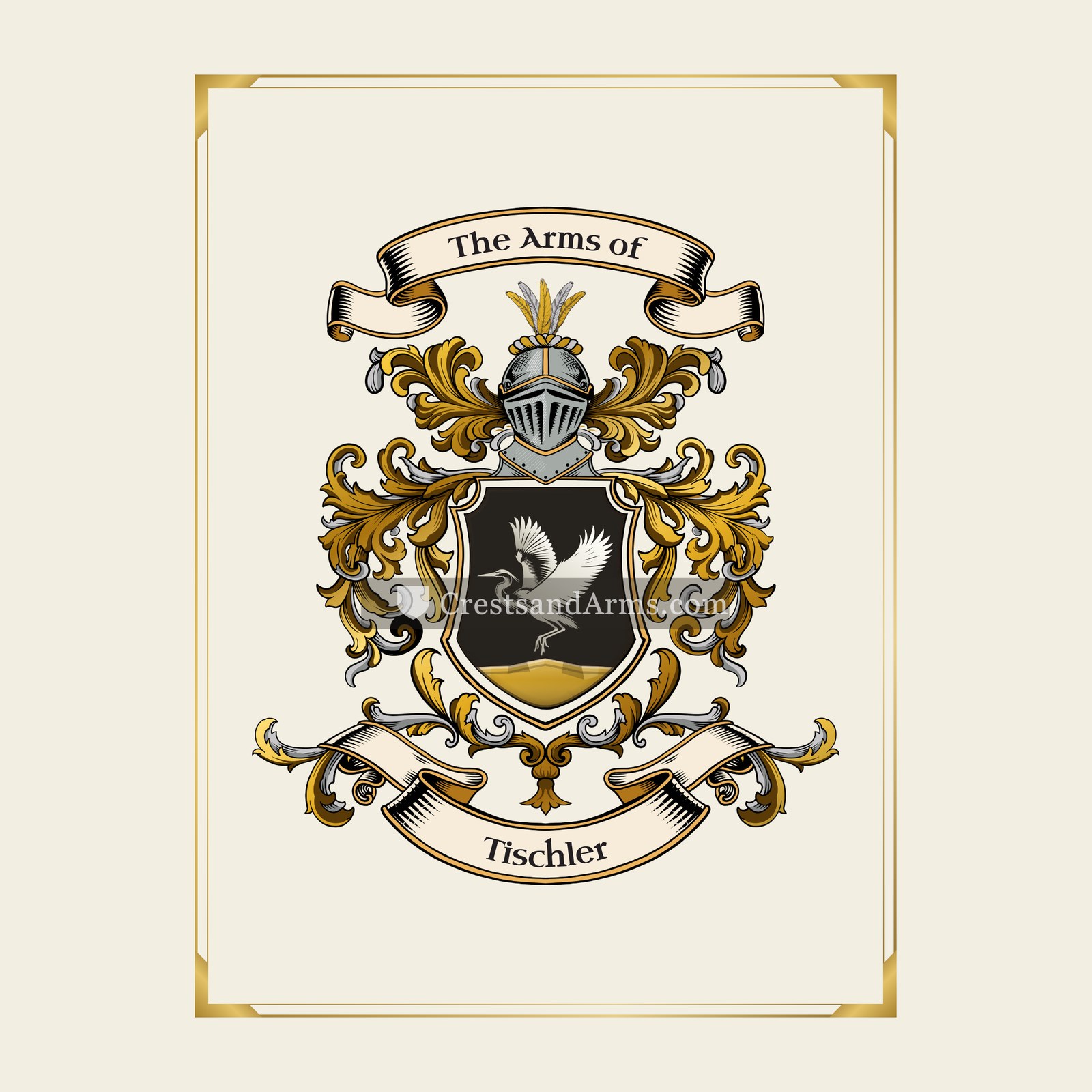 With gold border