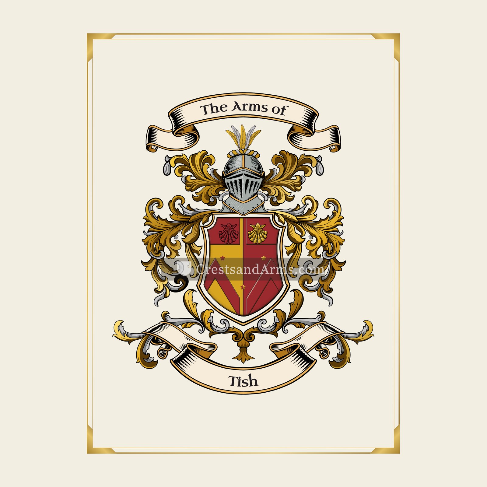 With gold border