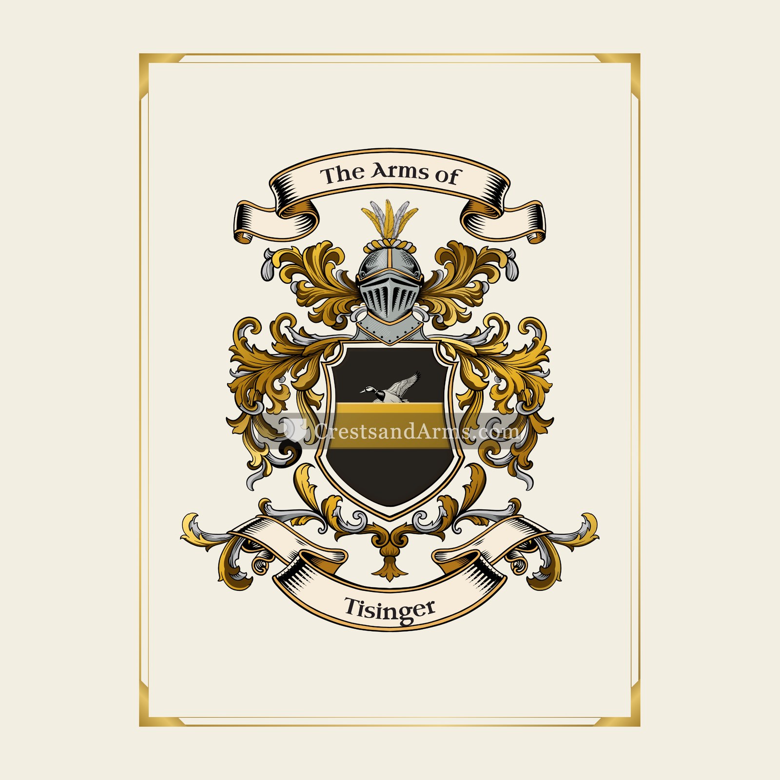 With gold border