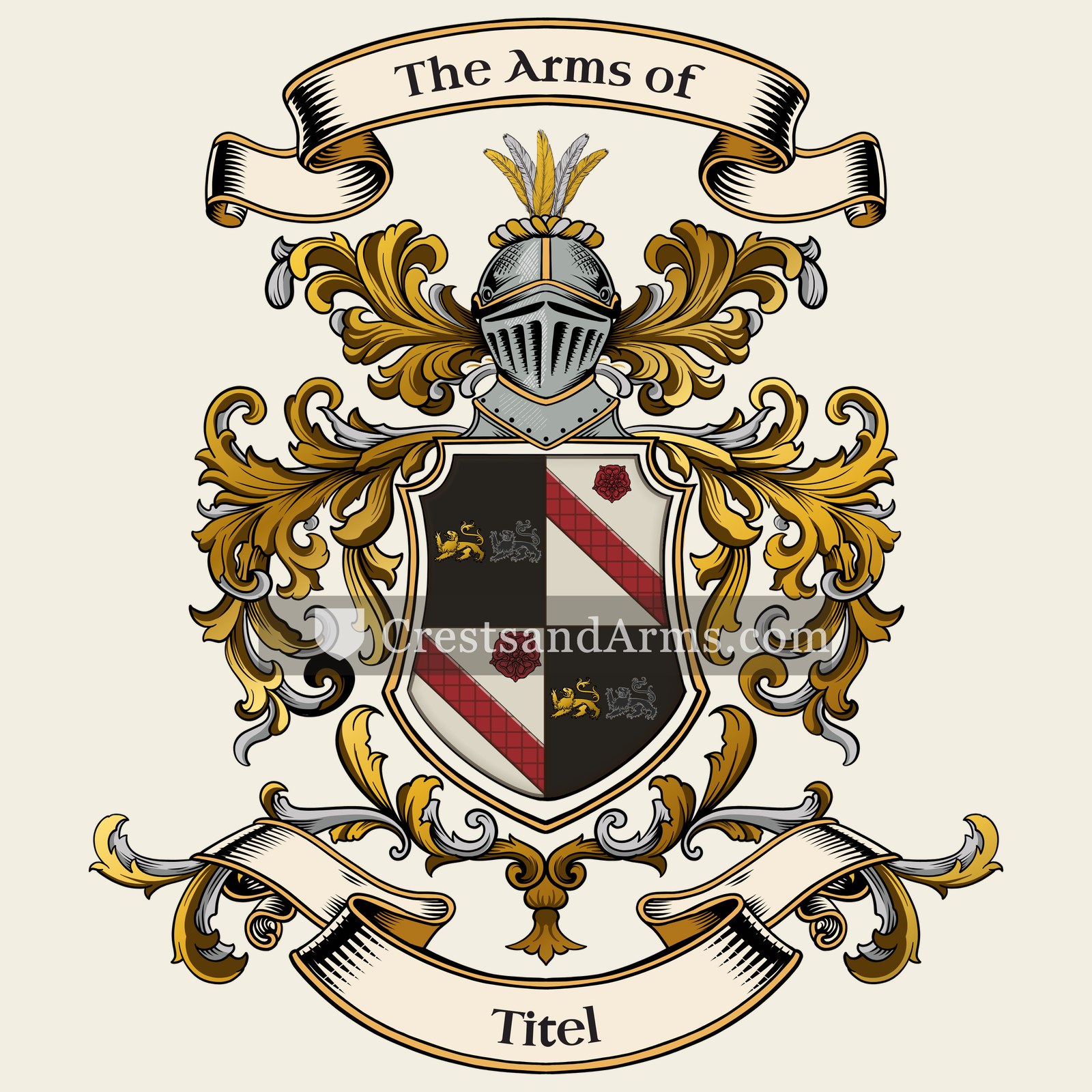 The Titel coat of arms, drawn from the recorded blazon