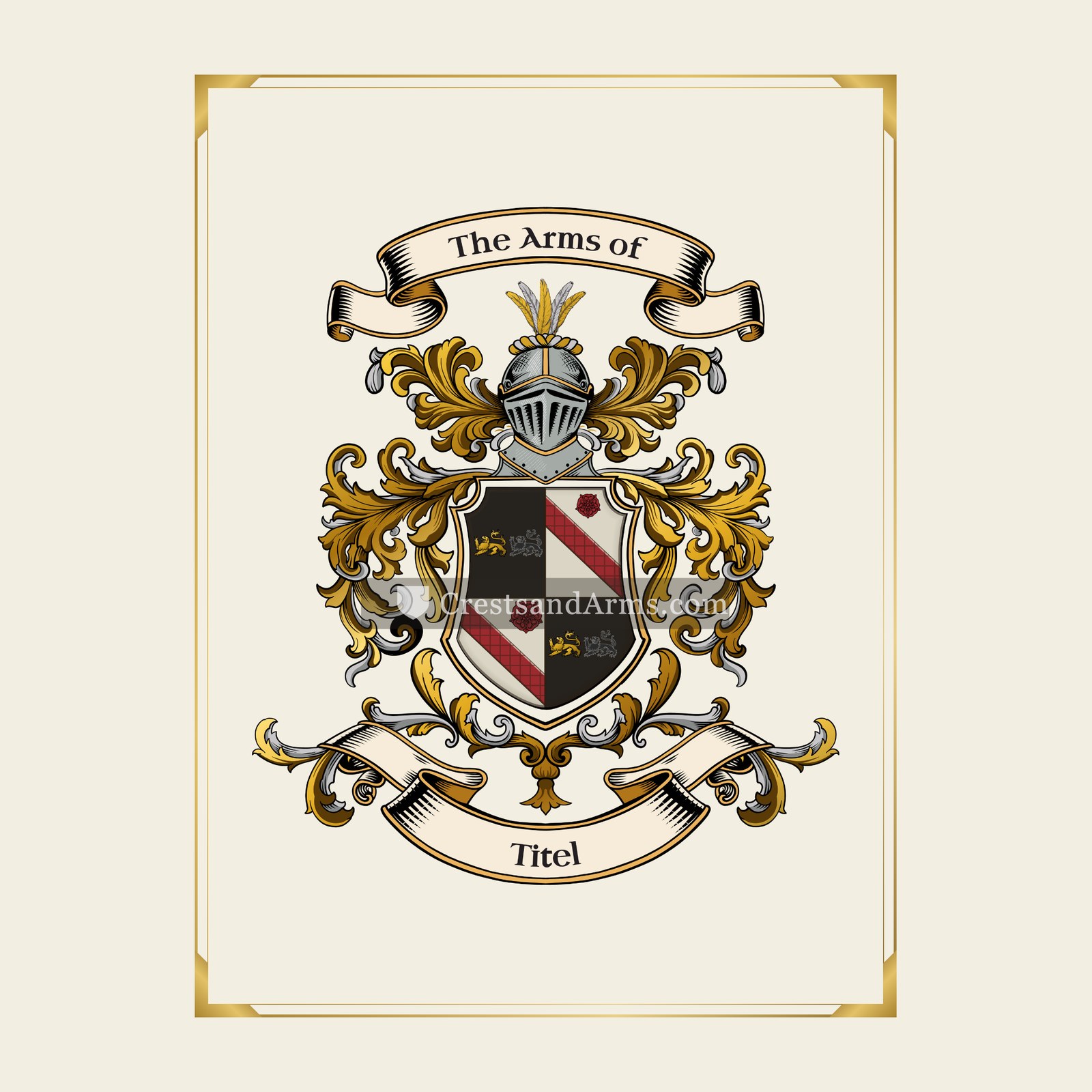 With gold border